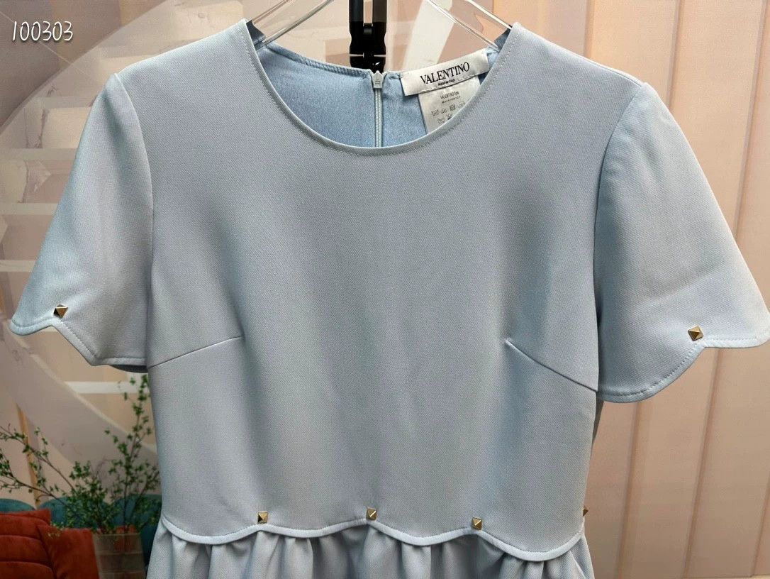 Valentino Valentino Blue Fitted Waist Dress - dmc Size US XL / EU 56 / 4 - 6 Thumbnail