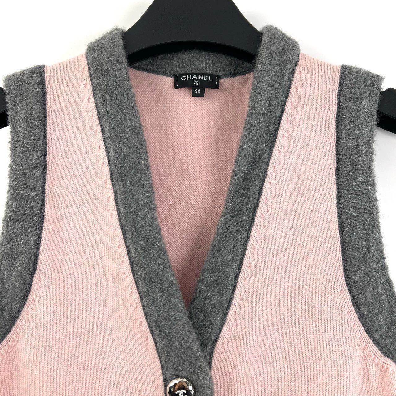 Chanel Chanel Gray Pink Knit Vest - dmc Size US S / EU 44-46 / 1 - 5 Thumbnail