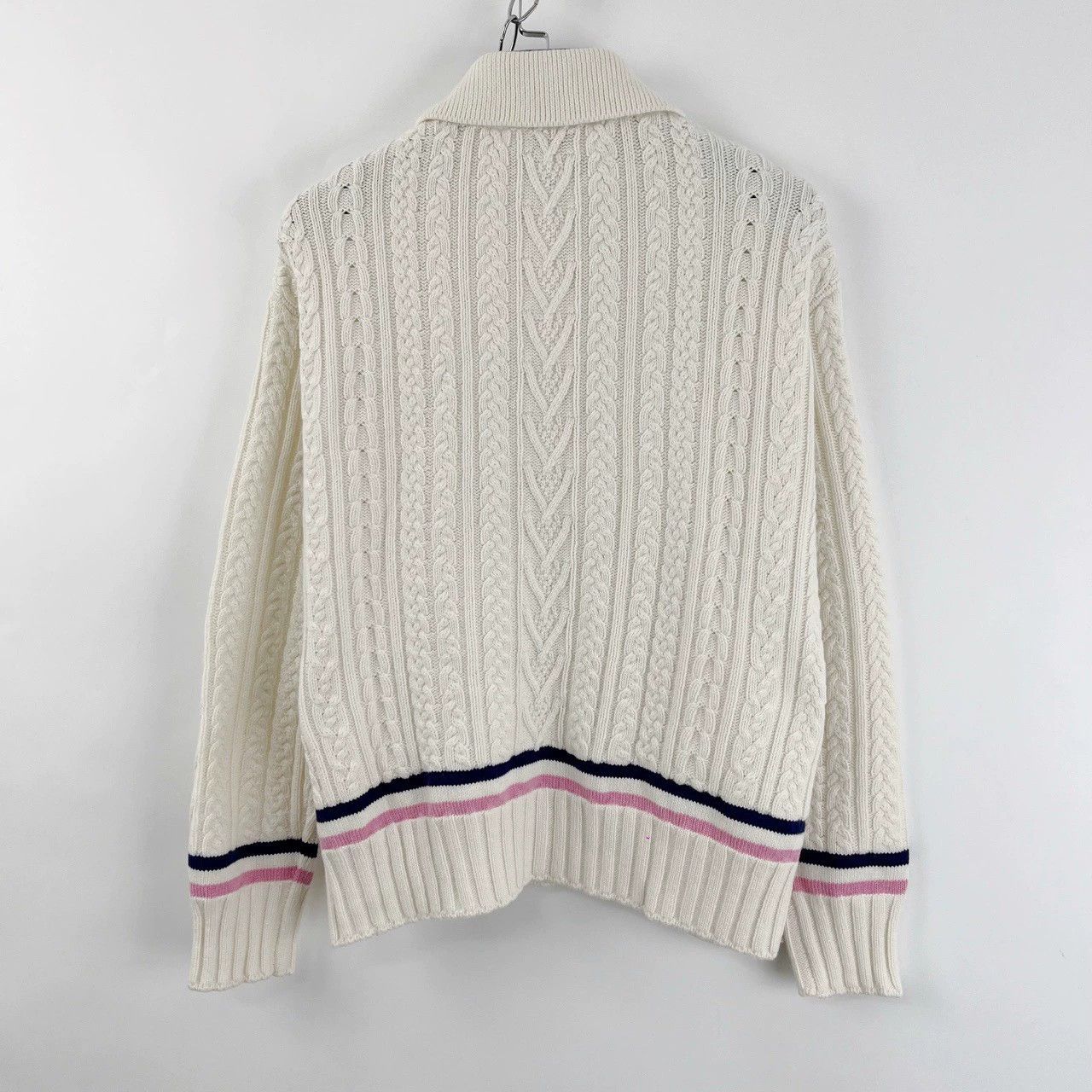 Chanel Chanel Cream Striped Enamel Button Cardigan - dmc Size US S / EU 44-46 / 1 - 2 Thumbnail