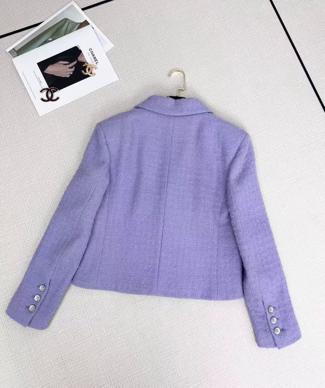 Chanel CHANEL Purple Lapel Short Jacket - dmc Size US M / EU 48-50 / 2 - 4 Thumbnail