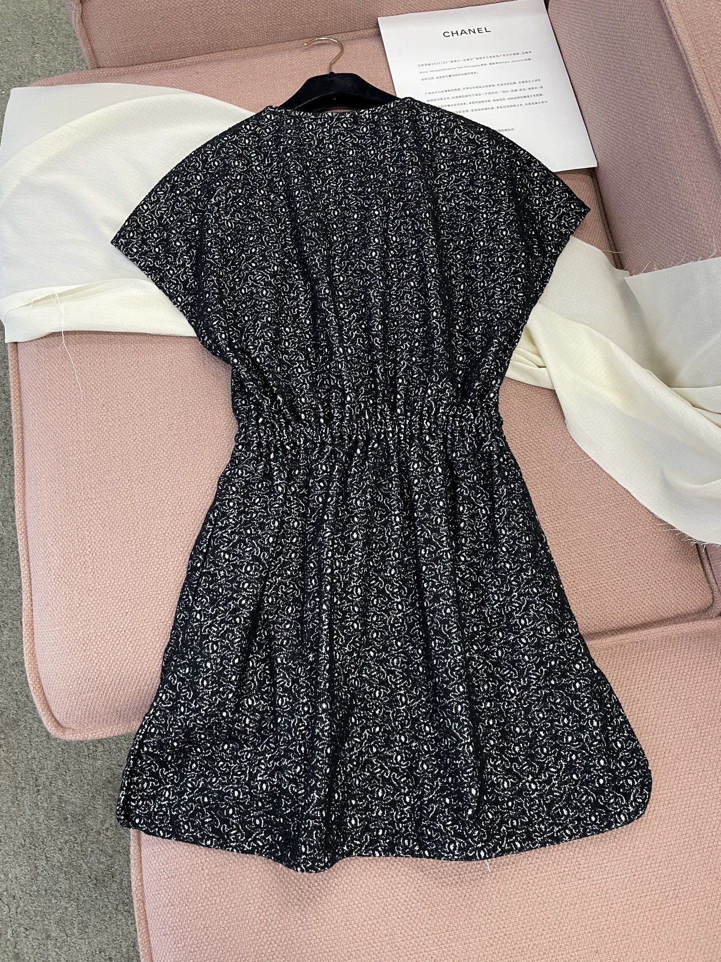 Chanel Chanel Black Logo Print Drawstring Dress - dmc Size US 34 / EU 50 - 3 Thumbnail