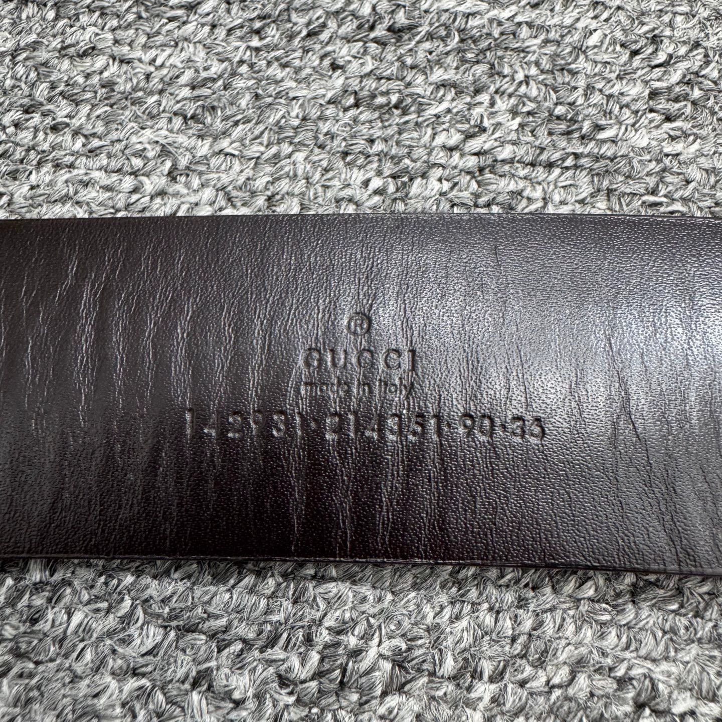 Gucci GUCCI Brown Fabric Leather Belt - dmc Size ONE SIZE - 3 Thumbnail