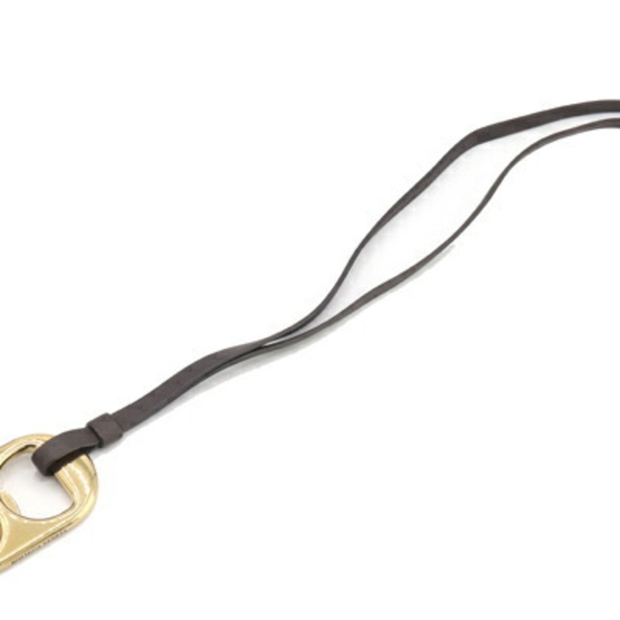 Bottega Veneta Bottega Veneta Key Ring, Gold, Dark Brown Leather, Metal Neck Strap, Keychain for Men and Women, BOTTEGA VENETA Size ONE SIZE - 3 Thumbnail