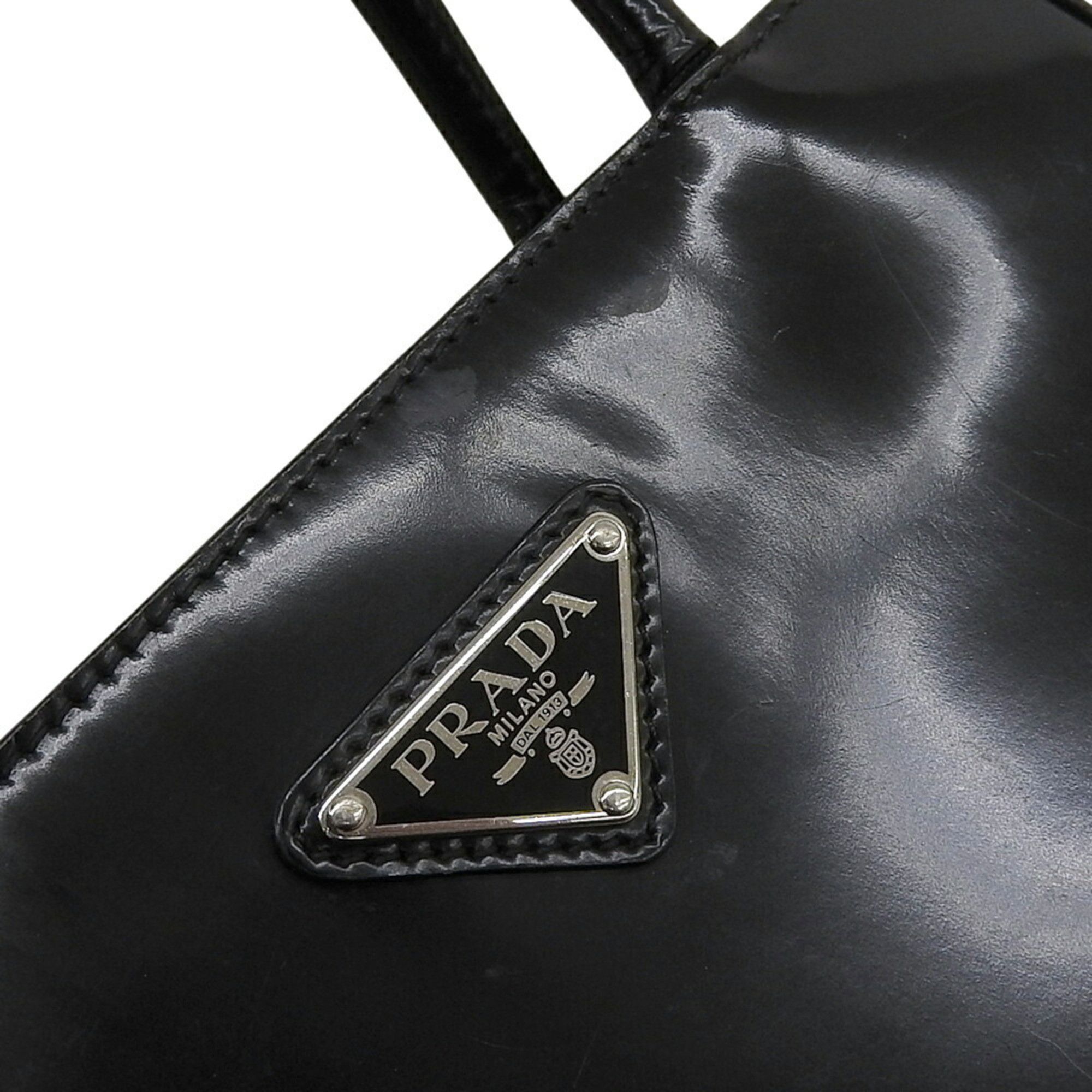 Prada Prada SPAZZOLATO Triangle Bag in Black Leather (1BA320) Size ONE SIZE - 7 Thumbnail
