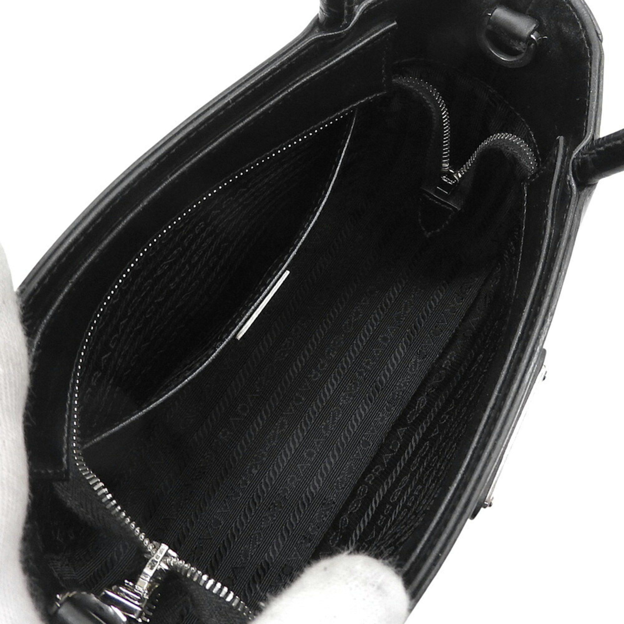 Prada Prada SPAZZOLATO Triangle Bag in Black Leather (1BA320) Size ONE SIZE - 3 Thumbnail