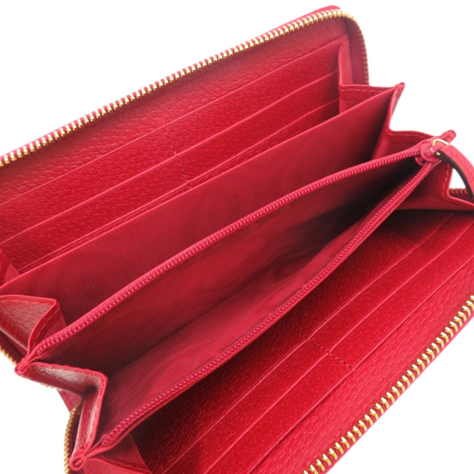 Gucci Gucci Tricolor Print Zip-Around Wallet 524790 Canvas Leather Red Long 0829 GUCCI Size ONE SIZE - 7 Thumbnail