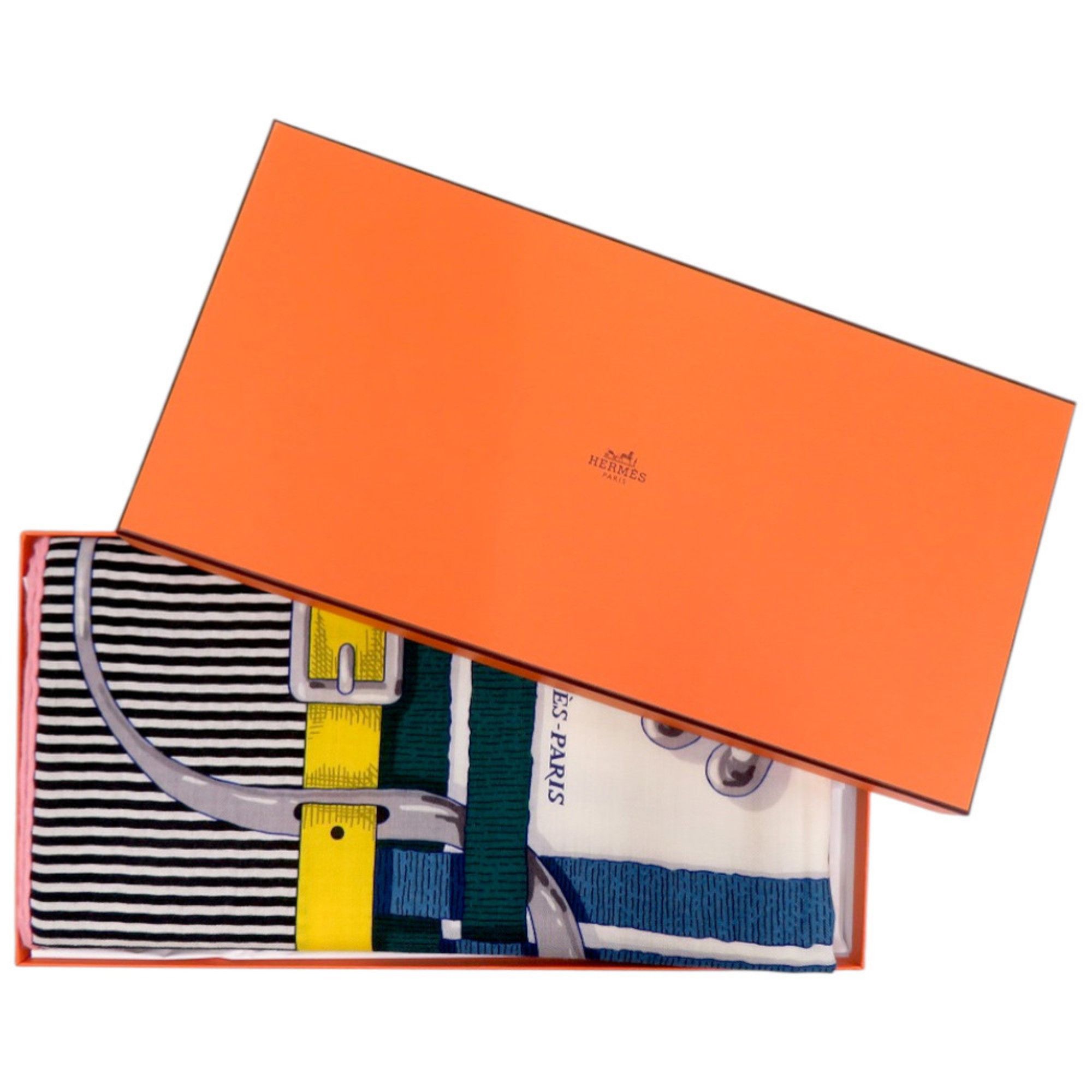 Hermes Like new Hermès Carre Jean 140 MORS A JOUETS horse bit, cashmere and silk, black scarf/muffler, 1380 HERMES Size ONE SIZE - 2 Thumbnail