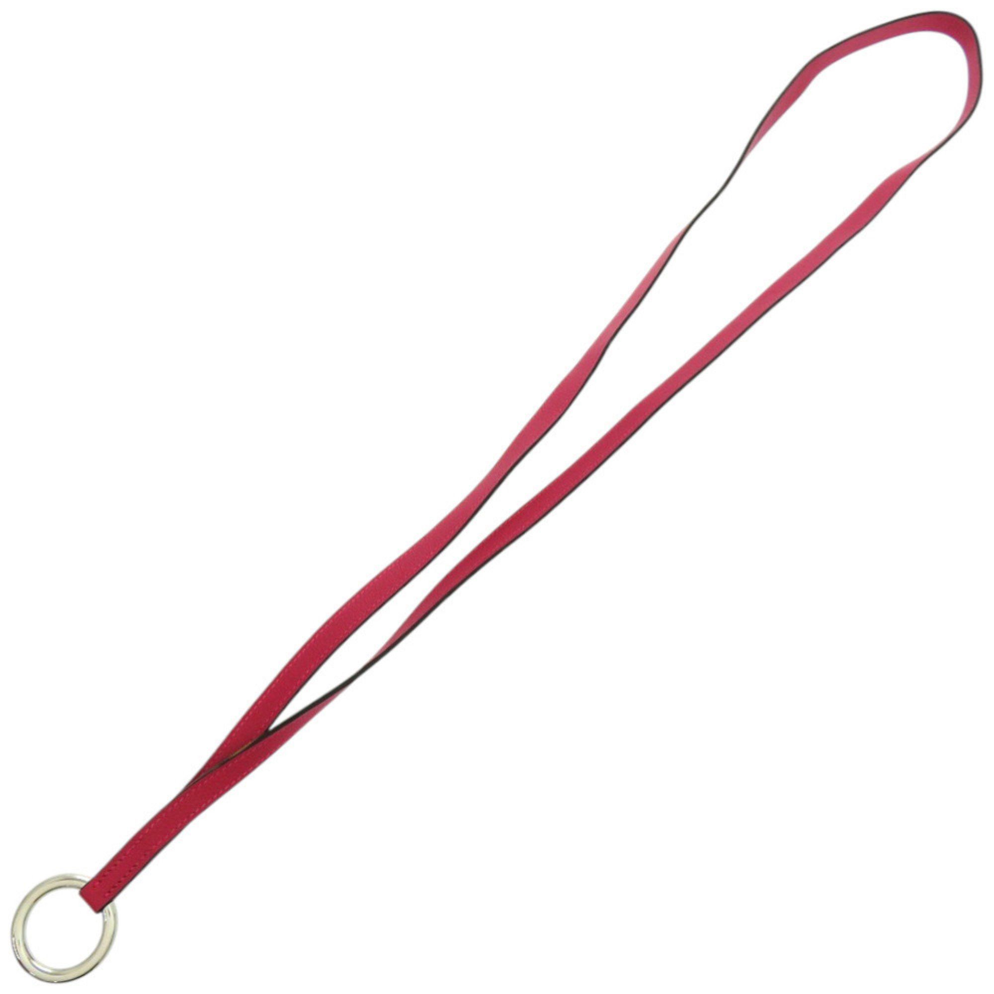 Hermes Hermes Leather Neck Strap with Raspberry Y Stamp, 1185 HERMES Size ONE SIZE - 2 Thumbnail