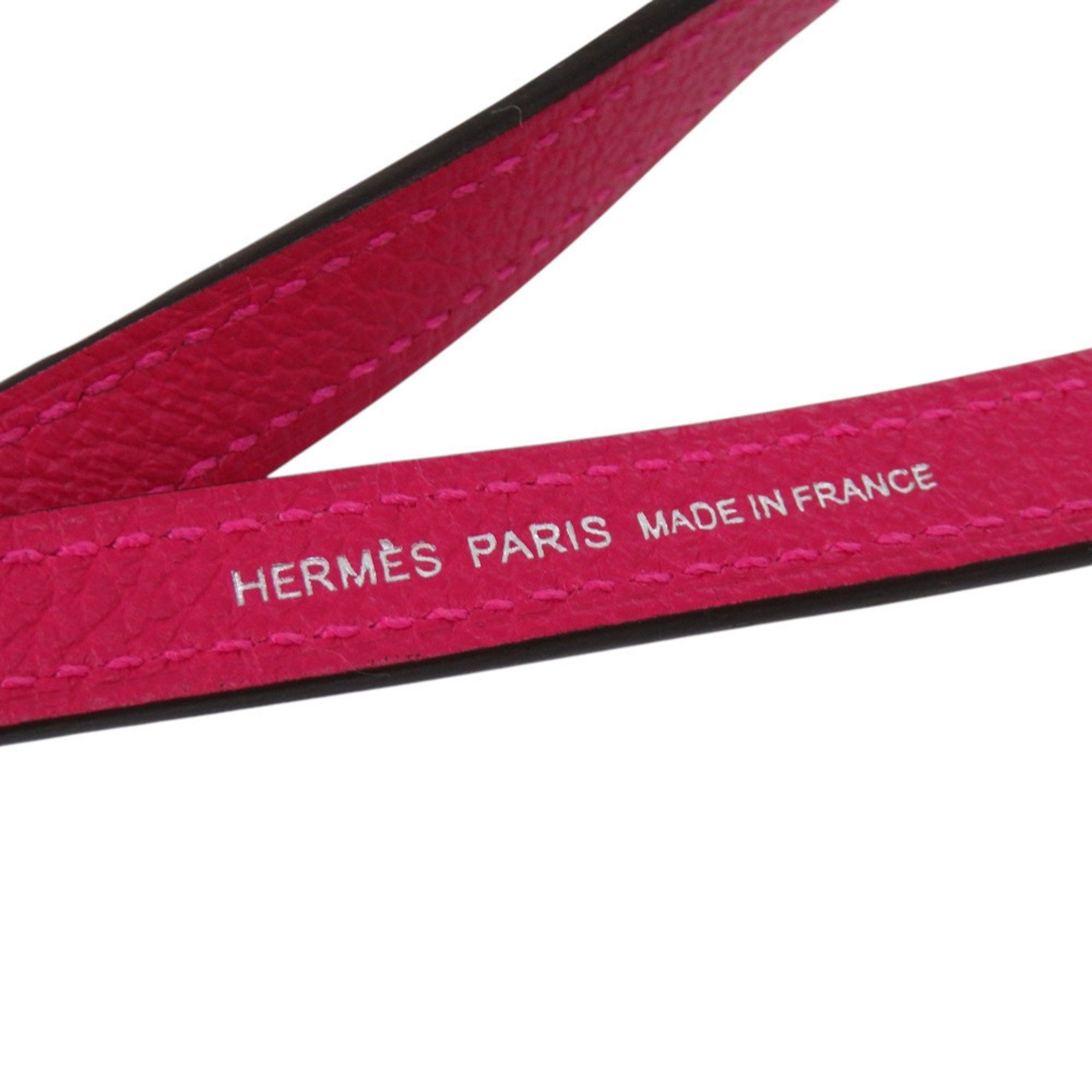 Hermes Hermes Leather Neck Strap with Raspberry Y Stamp, 1185 HERMES Size ONE SIZE - 5 Thumbnail