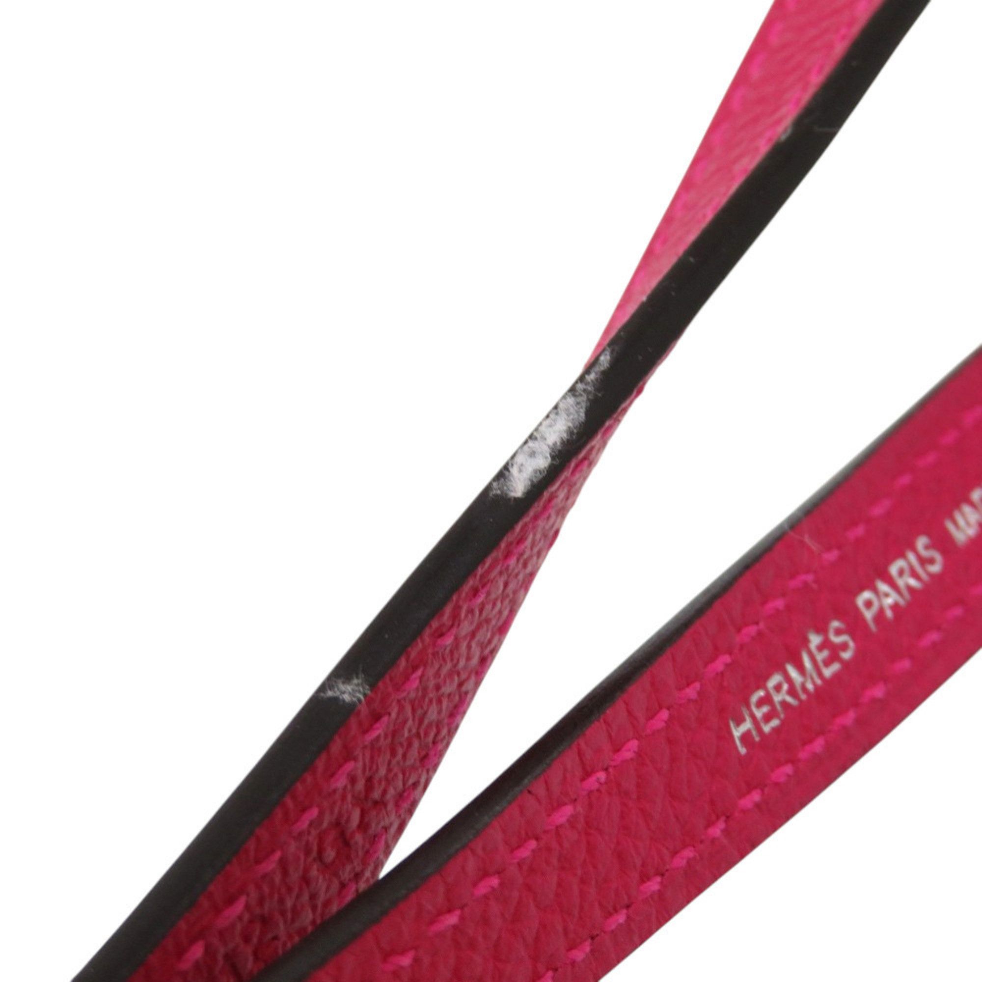 Hermes Hermes Leather Neck Strap with Raspberry Y Stamp, 1185 HERMES Size ONE SIZE - 6 Thumbnail