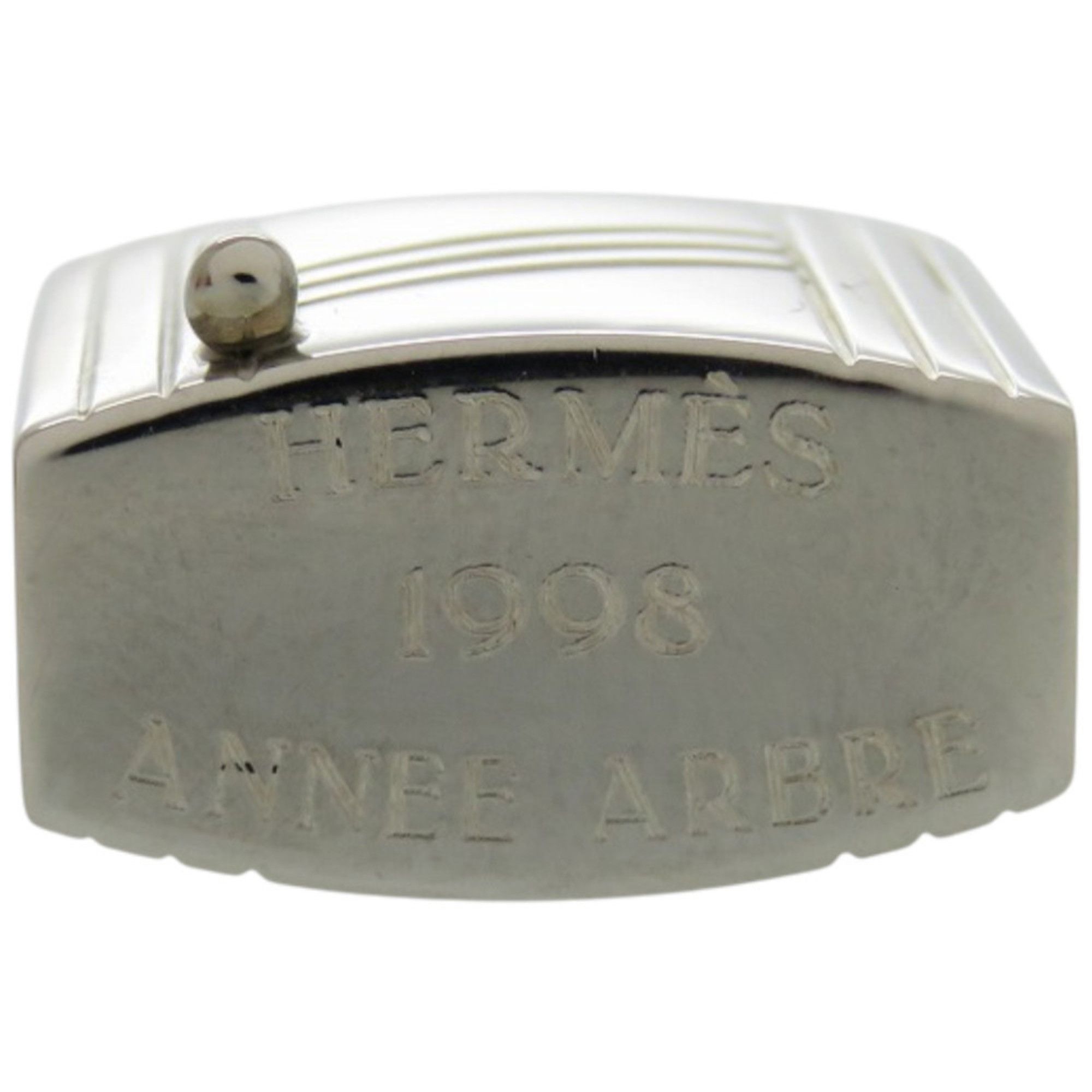 Hermes Hermès ANNÉE ARBRE 1998 Sap Cadena Metal Silver Keychain Pendant 0105 HERMES Size ONE SIZE - 4 Thumbnail