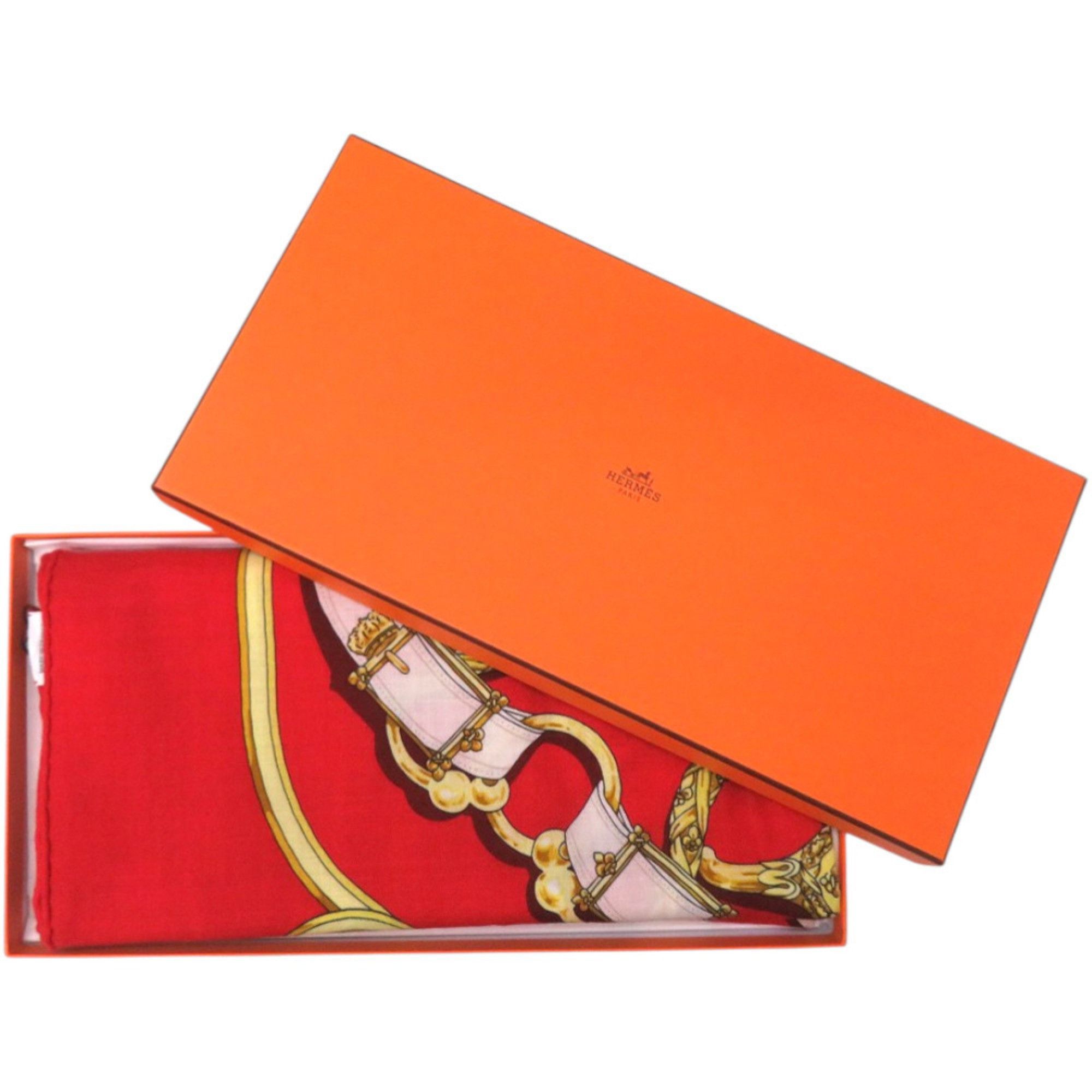 Hermes Hermes Like new Hermès Carré 140 CAVALCADOUR cashmere and silk scarf in red (1379) Size ONE SIZE - 2 Thumbnail