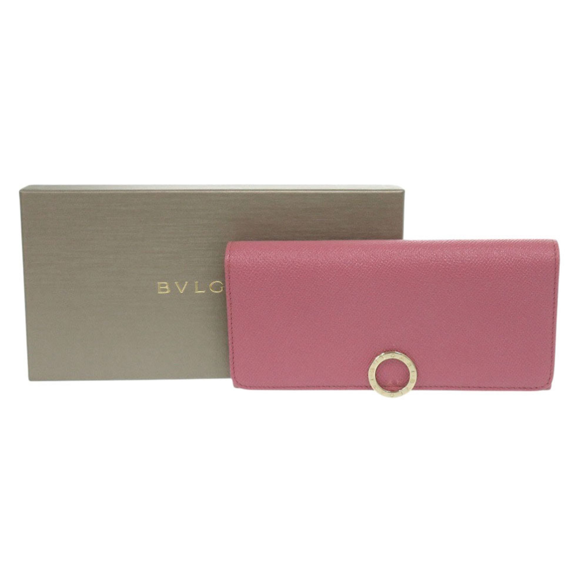 Bvlgari Like new BVLGARI logo clip leather pink long wallet 1274 Size ONE SIZE - 2 Thumbnail