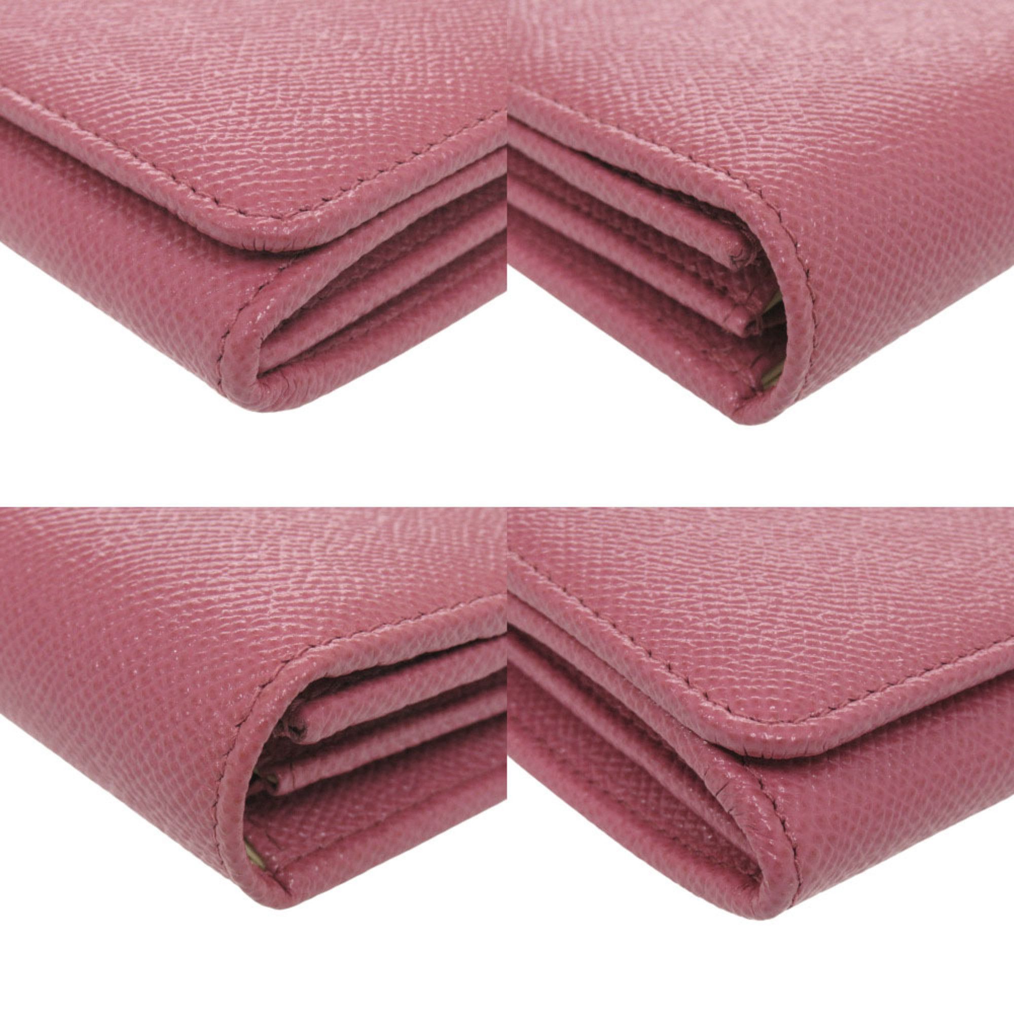 Bvlgari Like new BVLGARI logo clip leather pink long wallet 1274 Size ONE SIZE - 4 Thumbnail