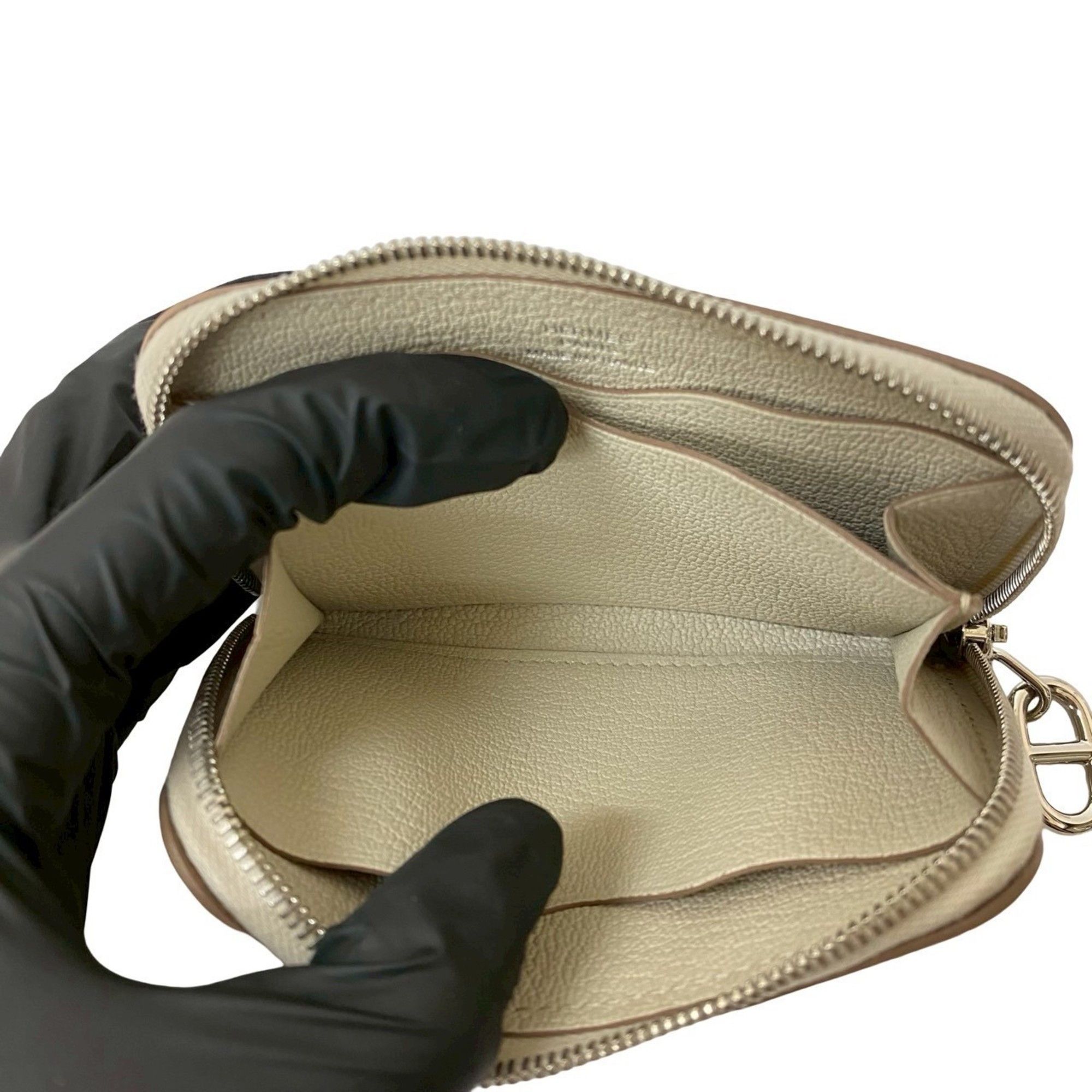 Hermes B-stamped HERMES Zip & Go Leather Coin Purse/Business Card Case, Off-White, 552-6 Size ONE SIZE - 10 Thumbnail
