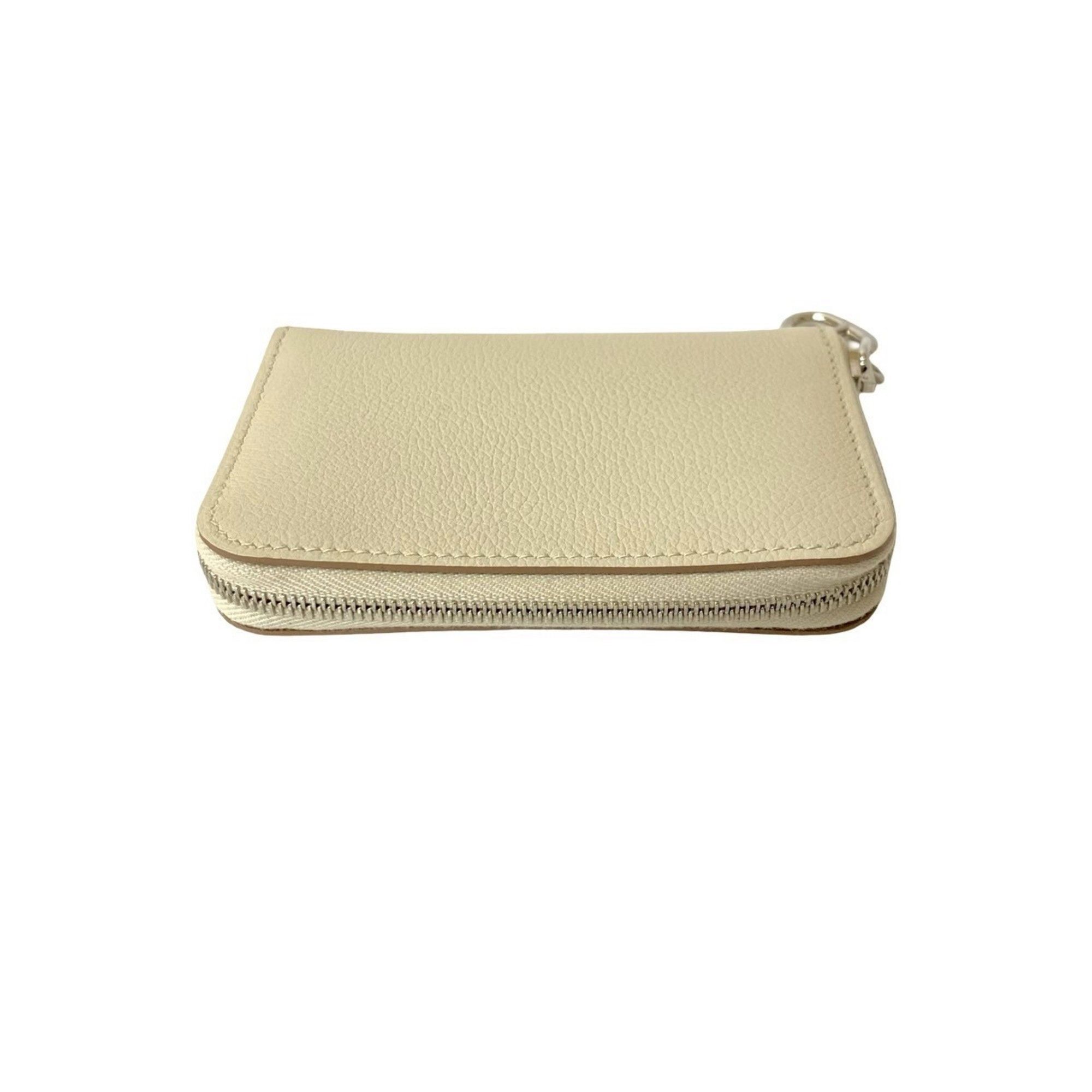 Hermes B-stamped HERMES Zip & Go Leather Coin Purse/Business Card Case, Off-White, 552-6 Size ONE SIZE - 3 Thumbnail