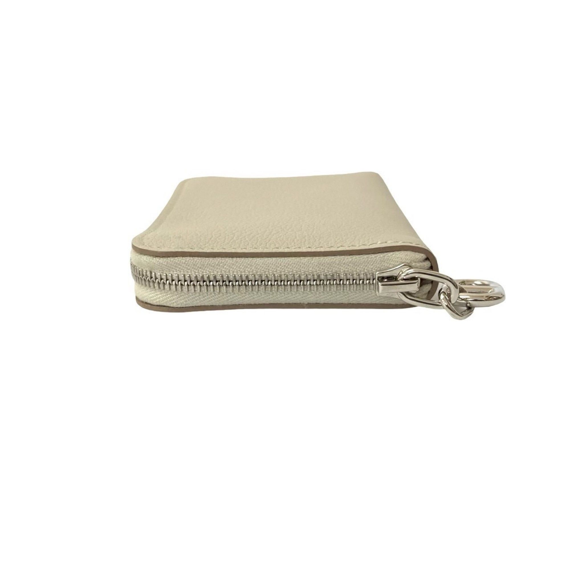 Hermes B-stamped HERMES Zip & Go Leather Coin Purse/Business Card Case, Off-White, 552-6 Size ONE SIZE - 4 Thumbnail