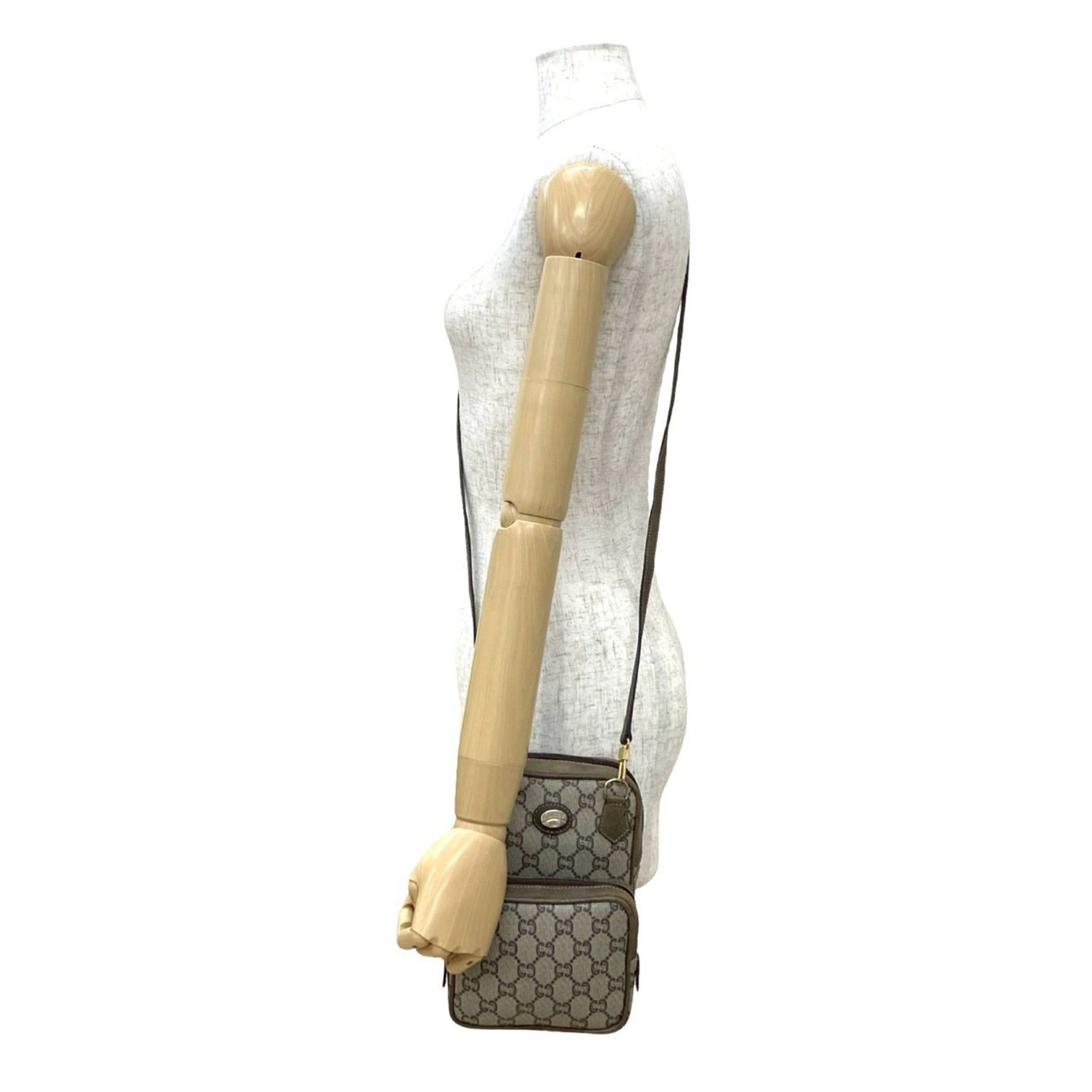 Gucci GUCCI Old Gucci Vintage Plus Logo Leather Mini Shoulder Bag Pochette Brown 21335 Size ONE SIZE - 2 Thumbnail