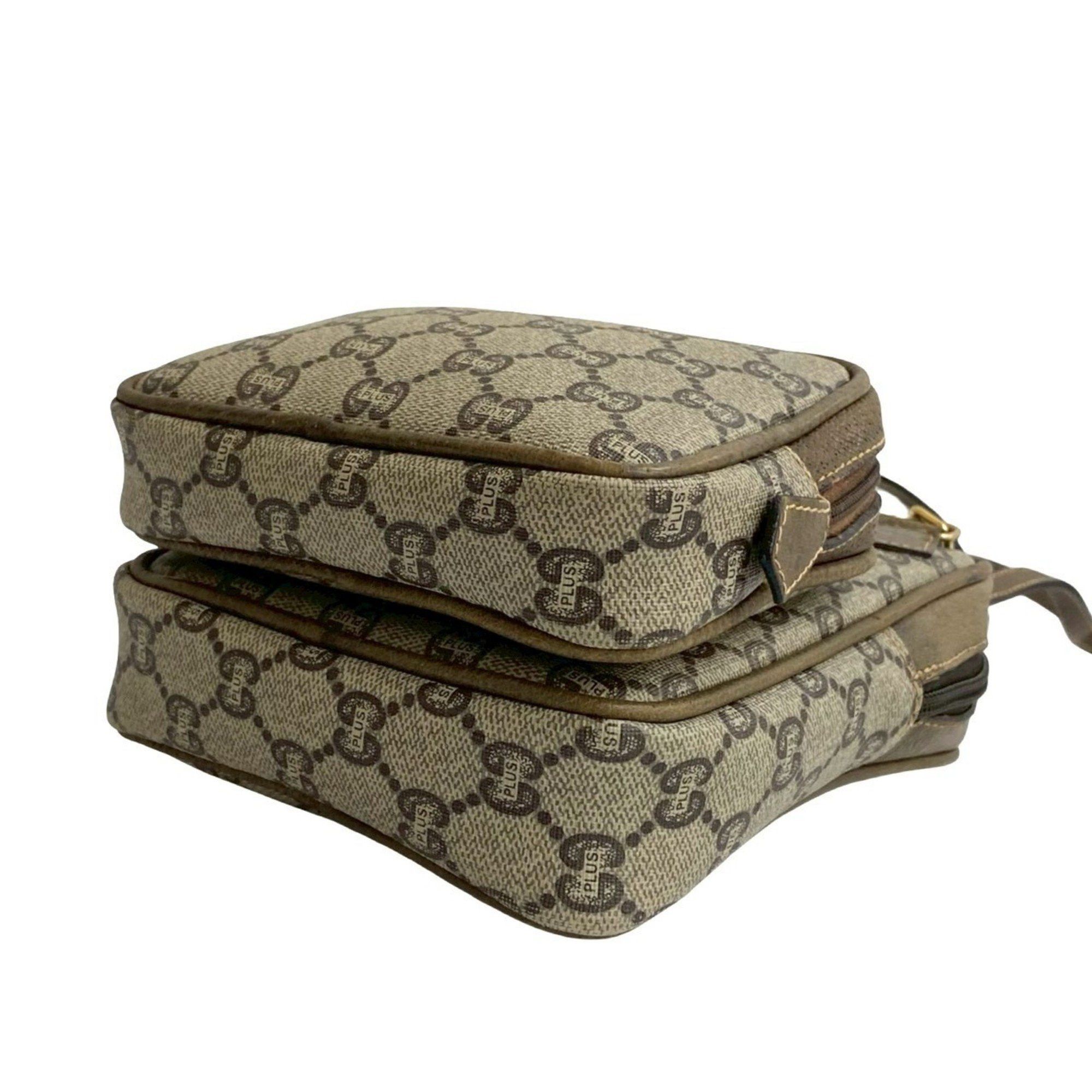 Gucci GUCCI Old Gucci Vintage Plus Logo Leather Mini Shoulder Bag Pochette Brown 21335 Size ONE SIZE - 8 Thumbnail