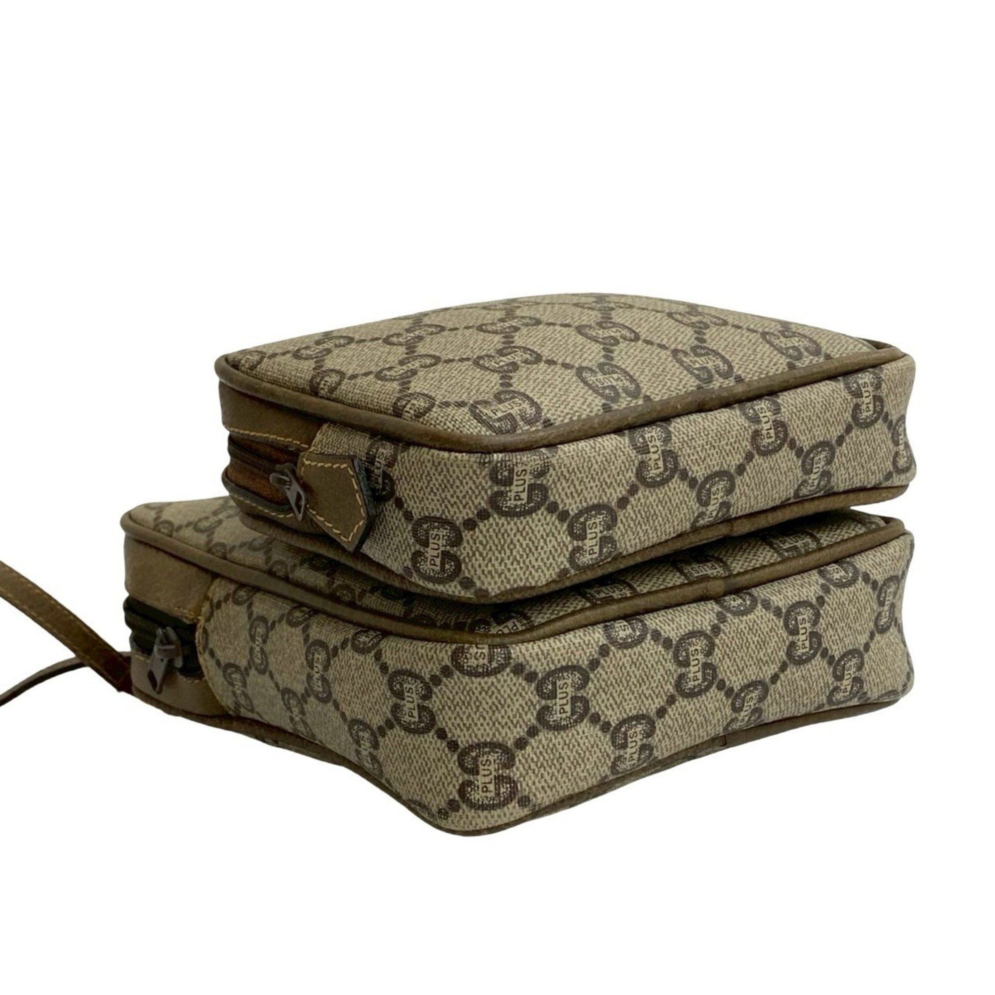 Gucci GUCCI Old Gucci Vintage Plus Logo Leather Mini Shoulder Bag Pochette Brown 21335 Size ONE SIZE - 7 Thumbnail