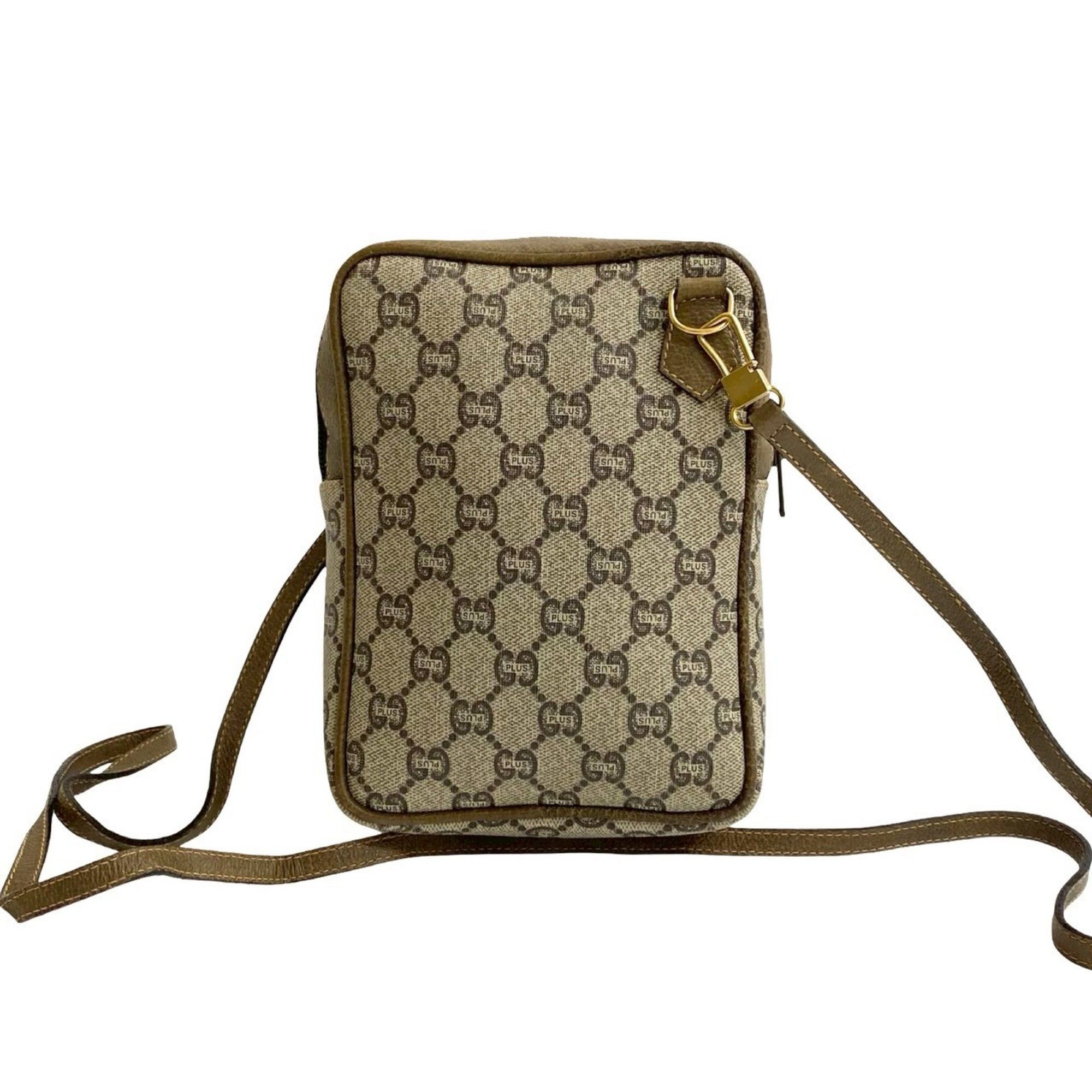 Gucci GUCCI Old Gucci Vintage Plus Logo Leather Mini Shoulder Bag Pochette Brown 21335 Size ONE SIZE - 3 Thumbnail