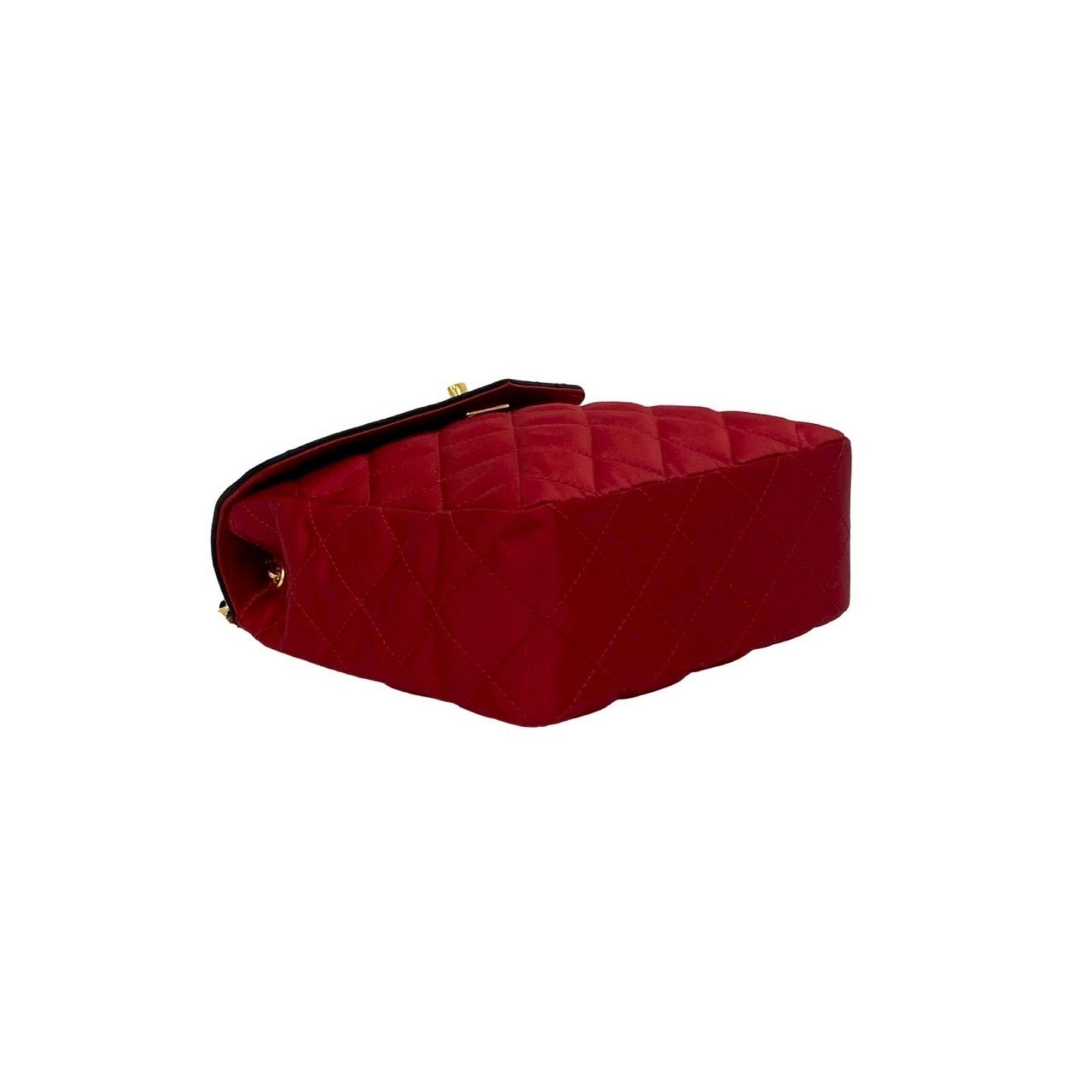Chanel CHANEL Vintage Matelasse Coco Mark Satin Chain Shoulder Bag in Black and Red (d43-9) Size ONE SIZE - 7 Thumbnail