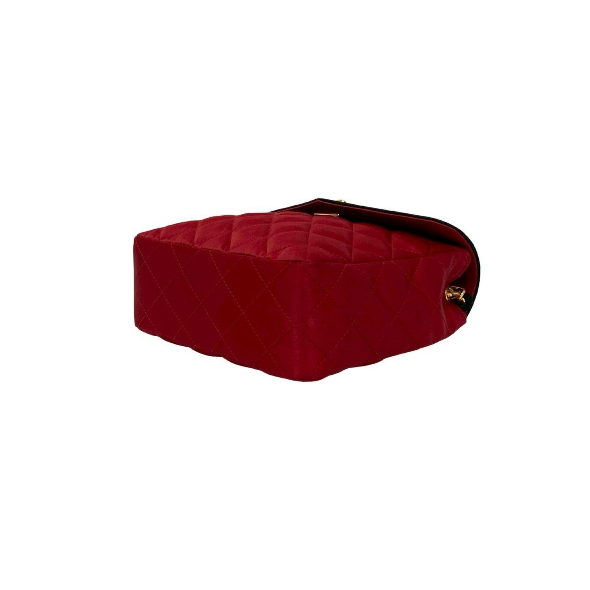 Chanel CHANEL Vintage Matelasse Coco Mark Satin Chain Shoulder Bag in Black and Red (d43-9) Size ONE SIZE - 8 Thumbnail
