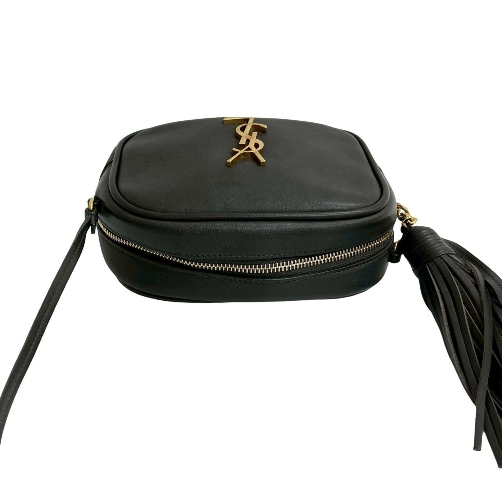 Yves Saint Laurent Yves Saint Laurent SAINT LAURENT PARIS YSL Logo Tassel Leather Mini Shoulder Bag/Pochette in Brown (14276) Size ONE SIZE - 4 Thumbnail