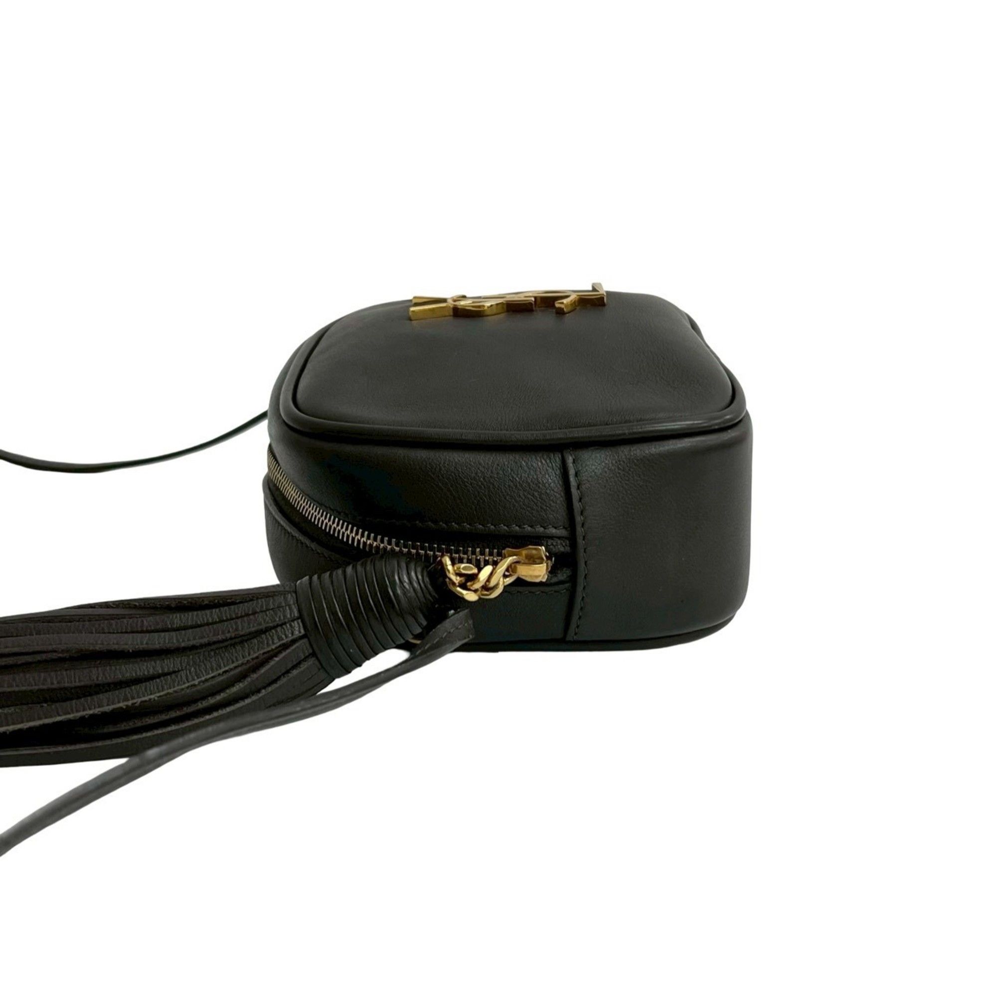Yves Saint Laurent Yves Saint Laurent SAINT LAURENT PARIS YSL Logo Tassel Leather Mini Shoulder Bag/Pochette in Brown (14276) Size ONE SIZE - 5 Thumbnail