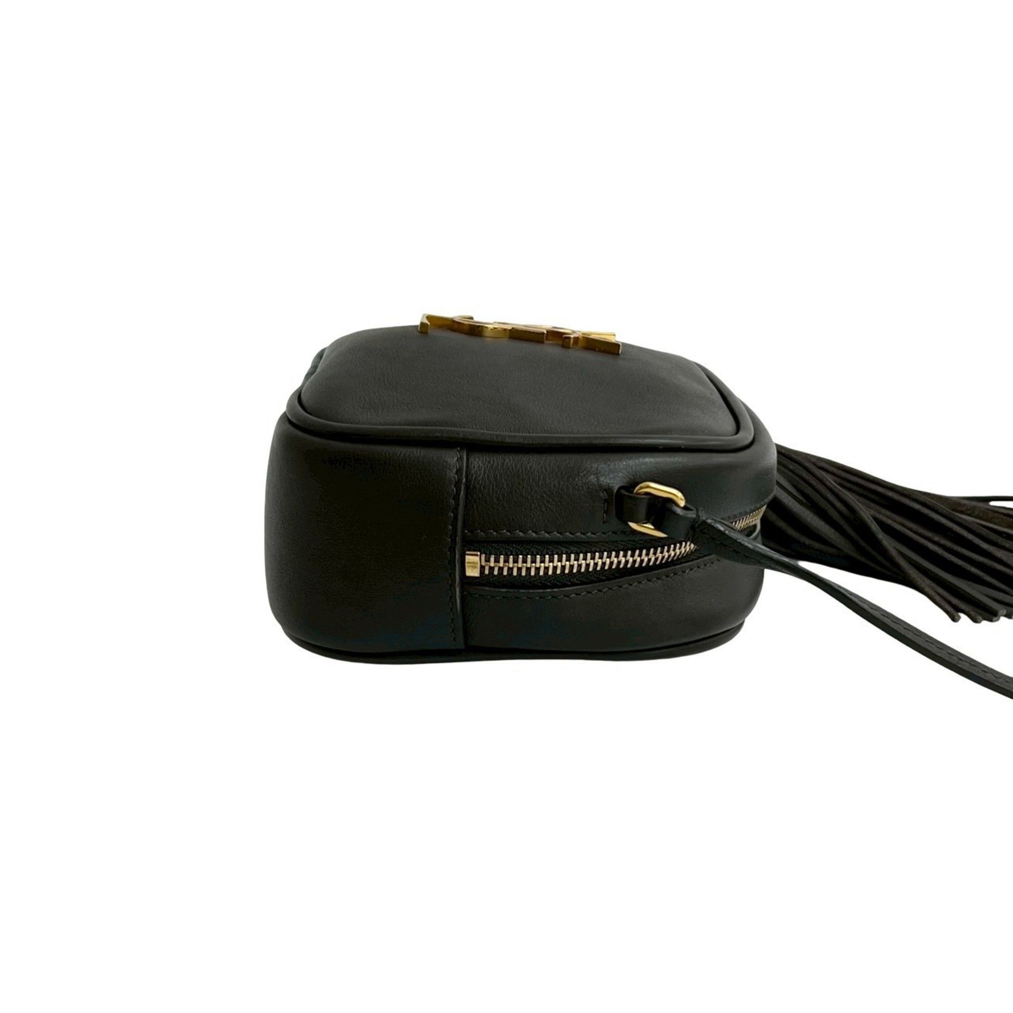 Yves Saint Laurent Yves Saint Laurent SAINT LAURENT PARIS YSL Logo Tassel Leather Mini Shoulder Bag/Pochette in Brown (14276) Size ONE SIZE - 6 Thumbnail
