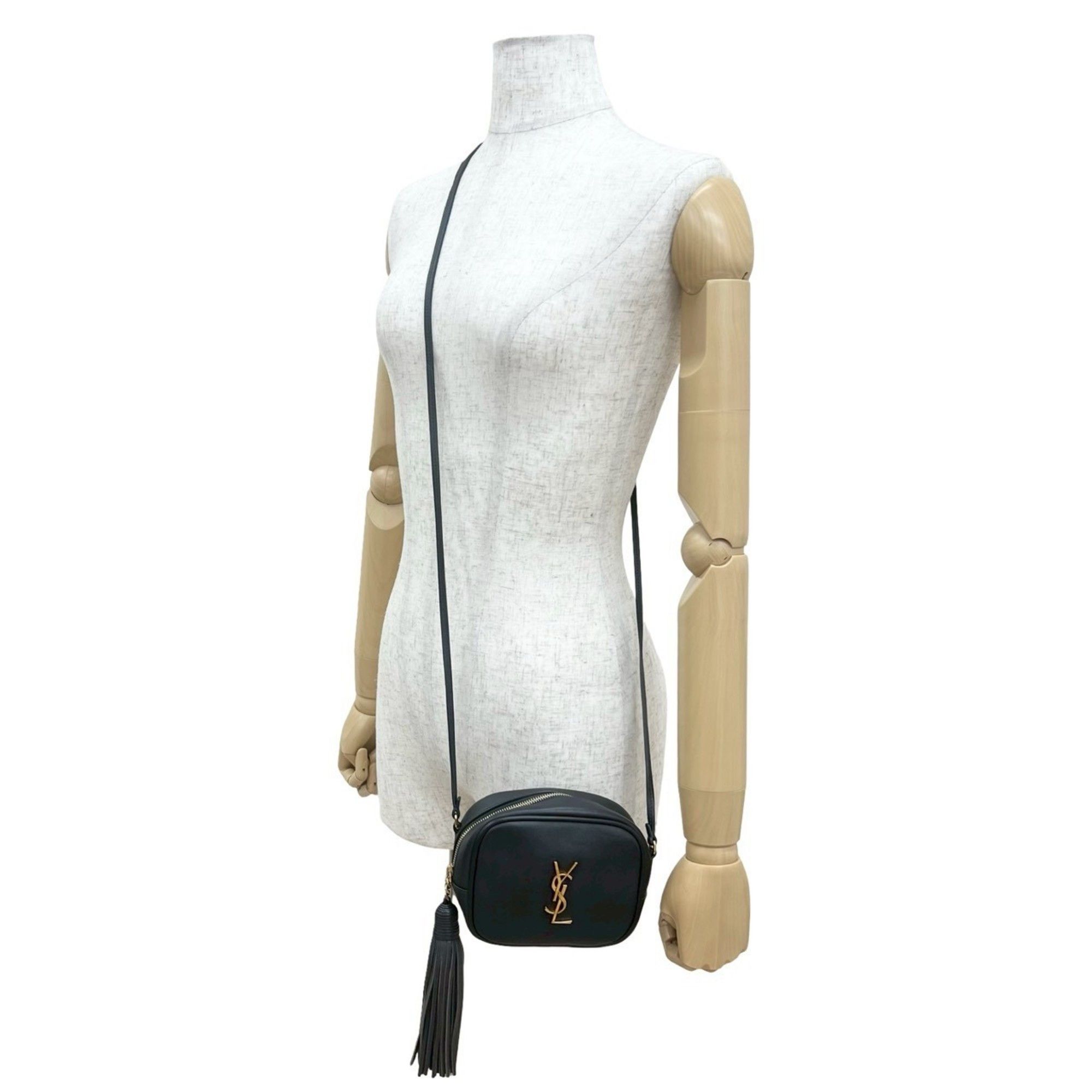 Yves Saint Laurent Yves Saint Laurent SAINT LAURENT PARIS YSL Logo Tassel Leather Mini Shoulder Bag/Pochette in Brown (14276) Size ONE SIZE - 2 Thumbnail