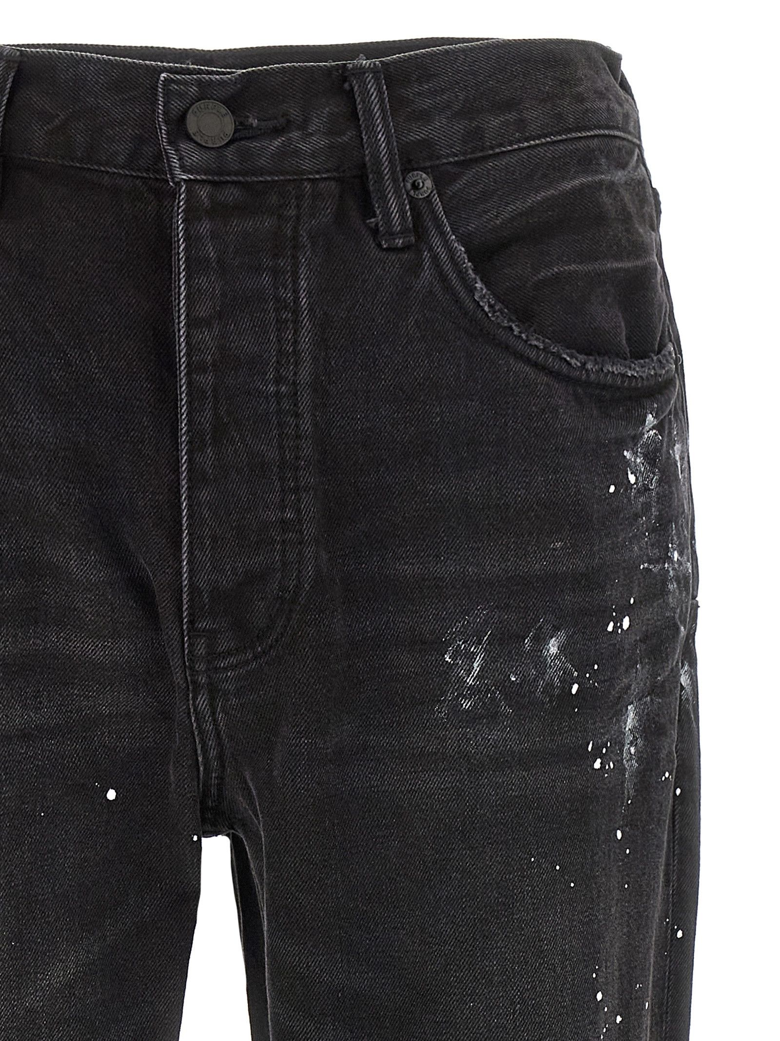 Purple 'P011 Knee Slit Paint' Jeans Size US 30 / EU 46 - 3 Thumbnail