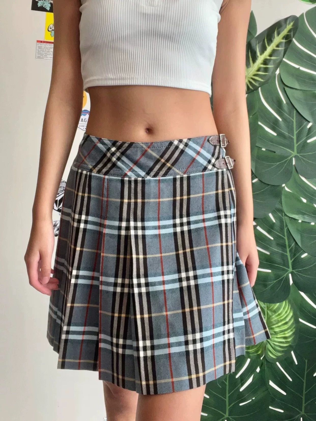 Burberry Burberry Blue Plaid Pleated Skirt - dmc Size US 27 - 5 Thumbnail
