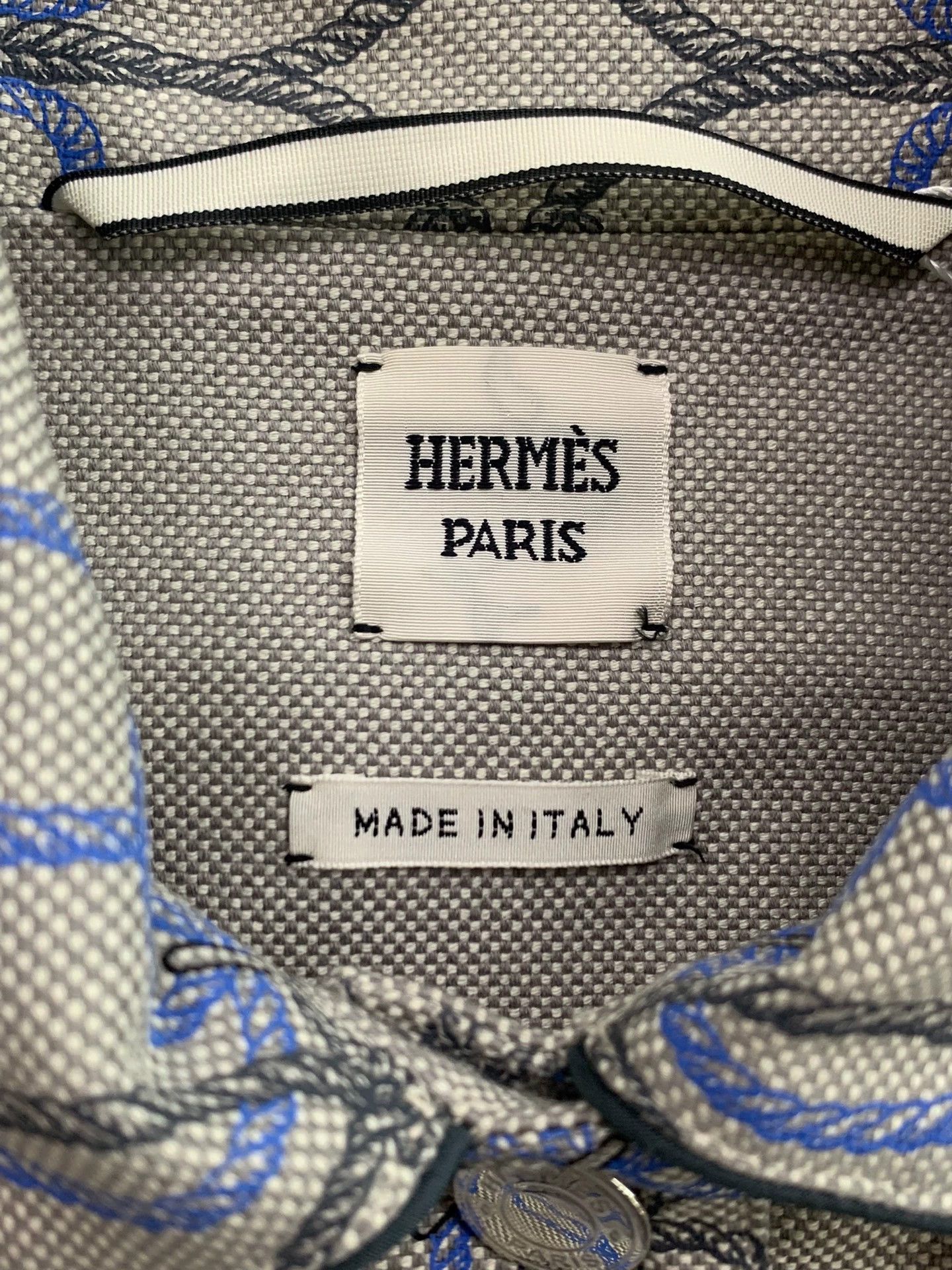 Hermes Hermes Gray Printed Denim Jacket - dmc Size US M / EU 48-50 / 2 - 4 Thumbnail