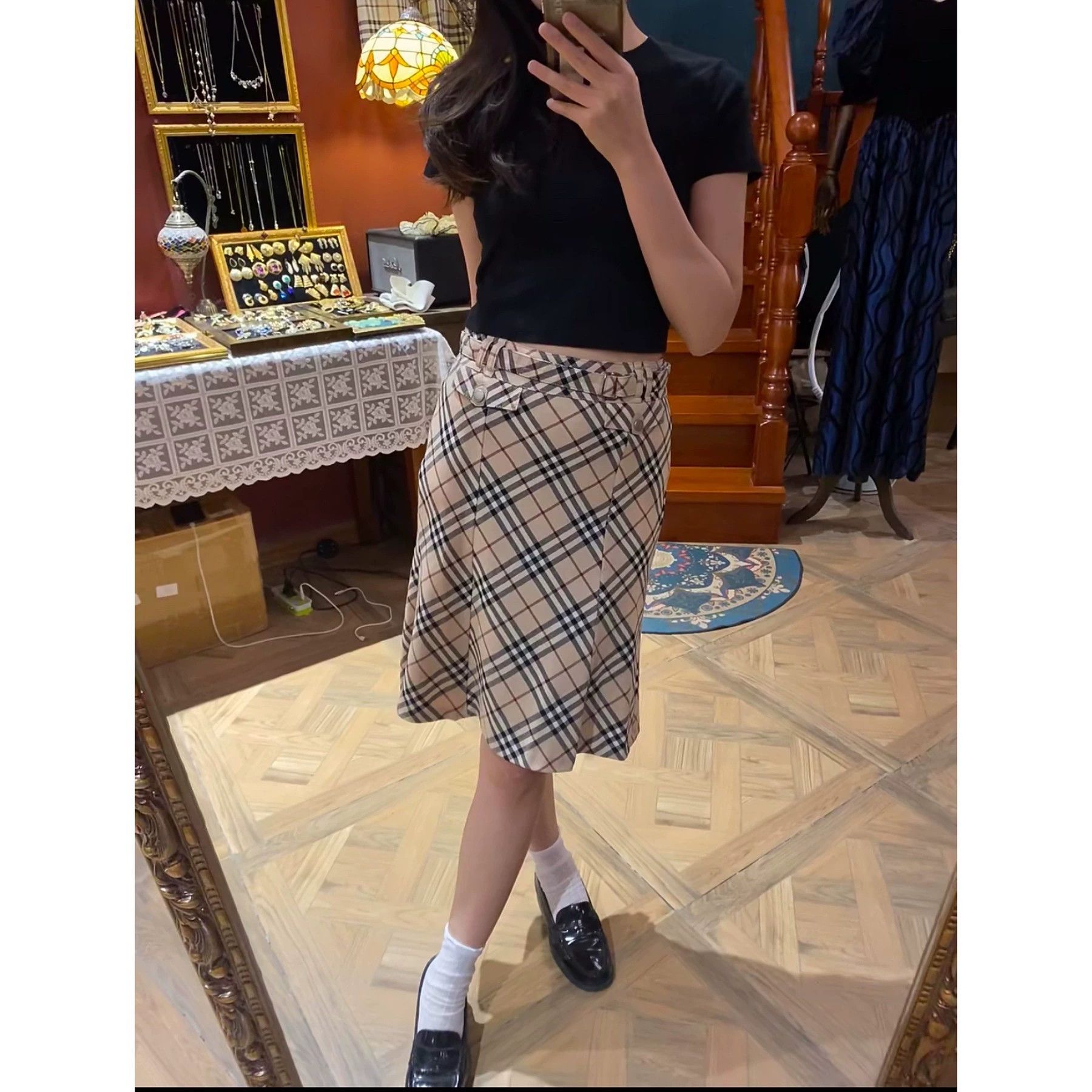 Burberry Burberry Check Belted Wool Skirt - dmc Size US 30 / EU 46 - 6 Thumbnail