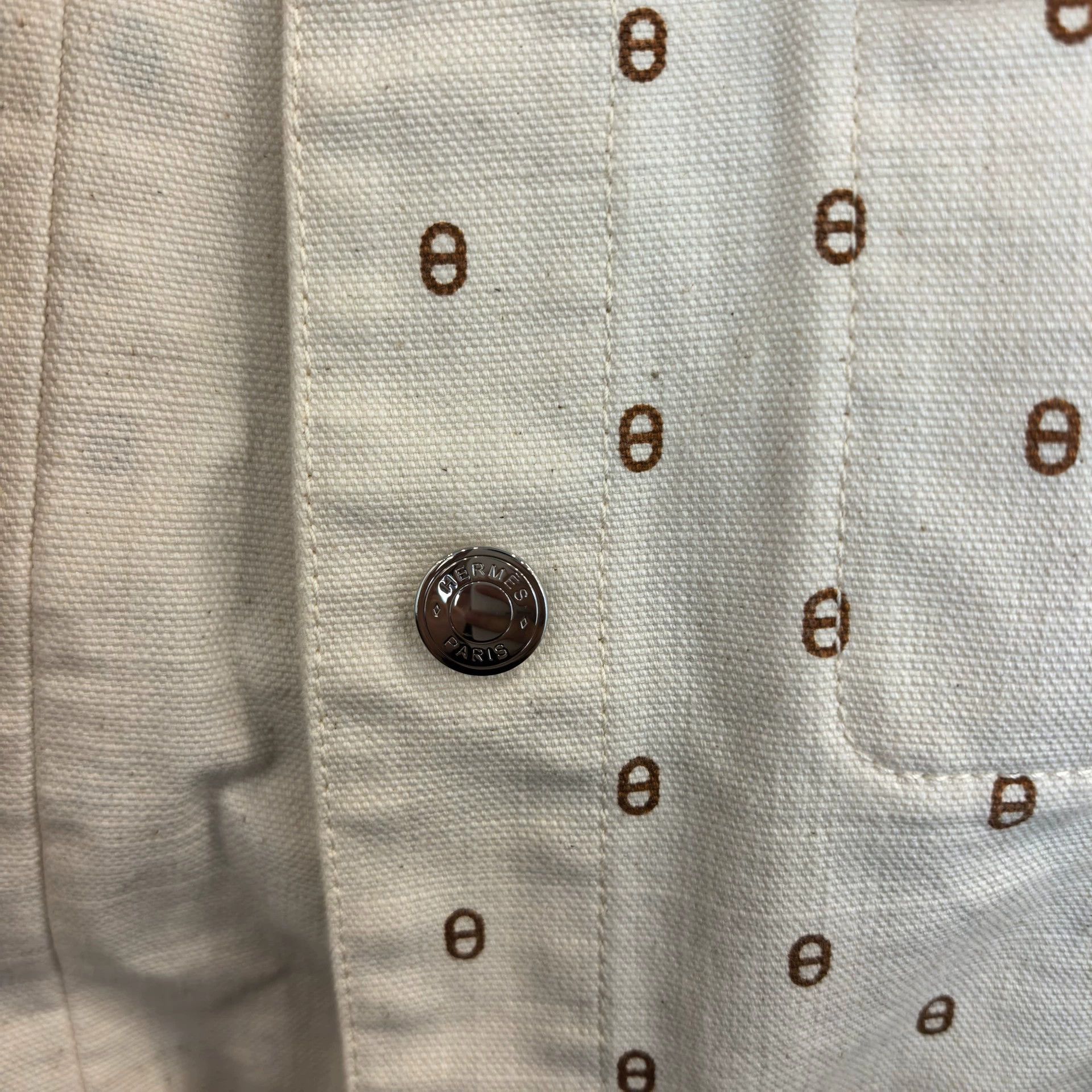 Hermes Hermes White Denim Jacket with Studs - dmc Size US S / EU 44-46 / 1 - 6 Thumbnail