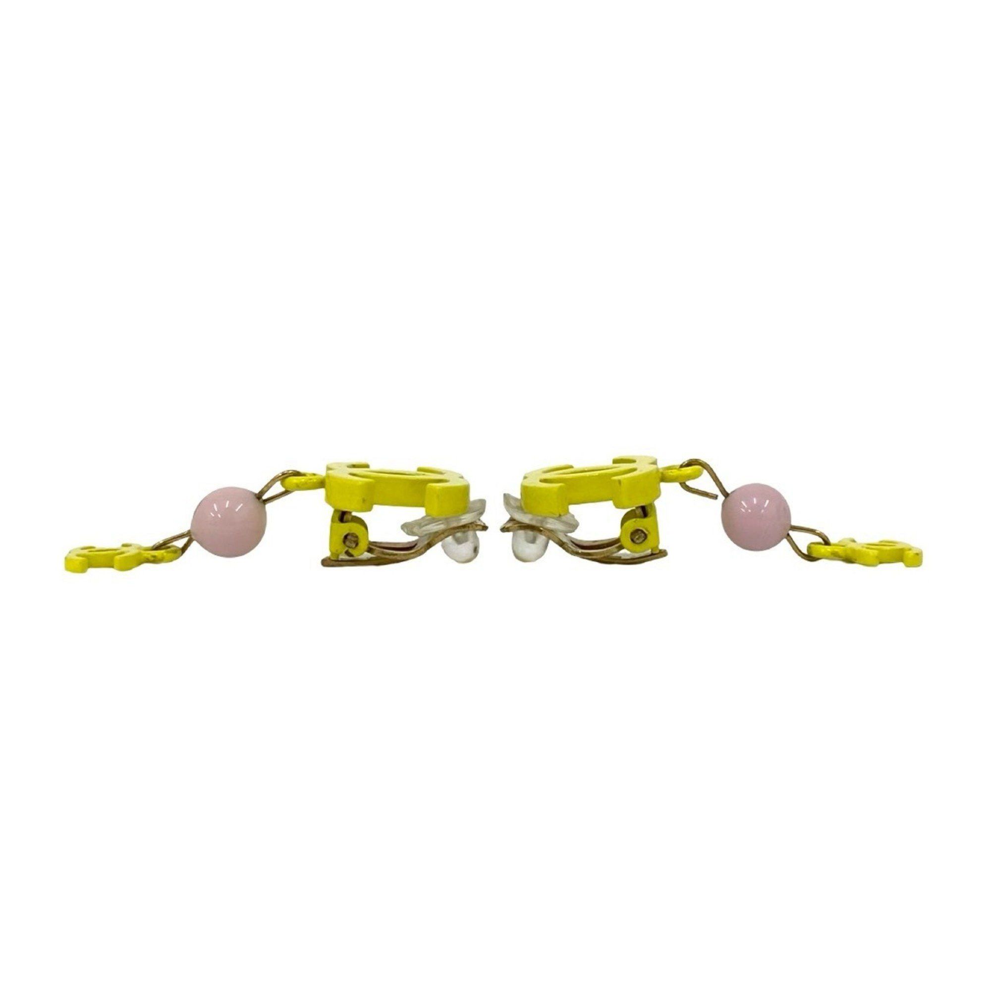 Chanel CHANEL Coco Mark Motif Plastic Earrings/Ear Cuffs, Gold/Yellow, 63050 Size ONE SIZE - 2 Thumbnail