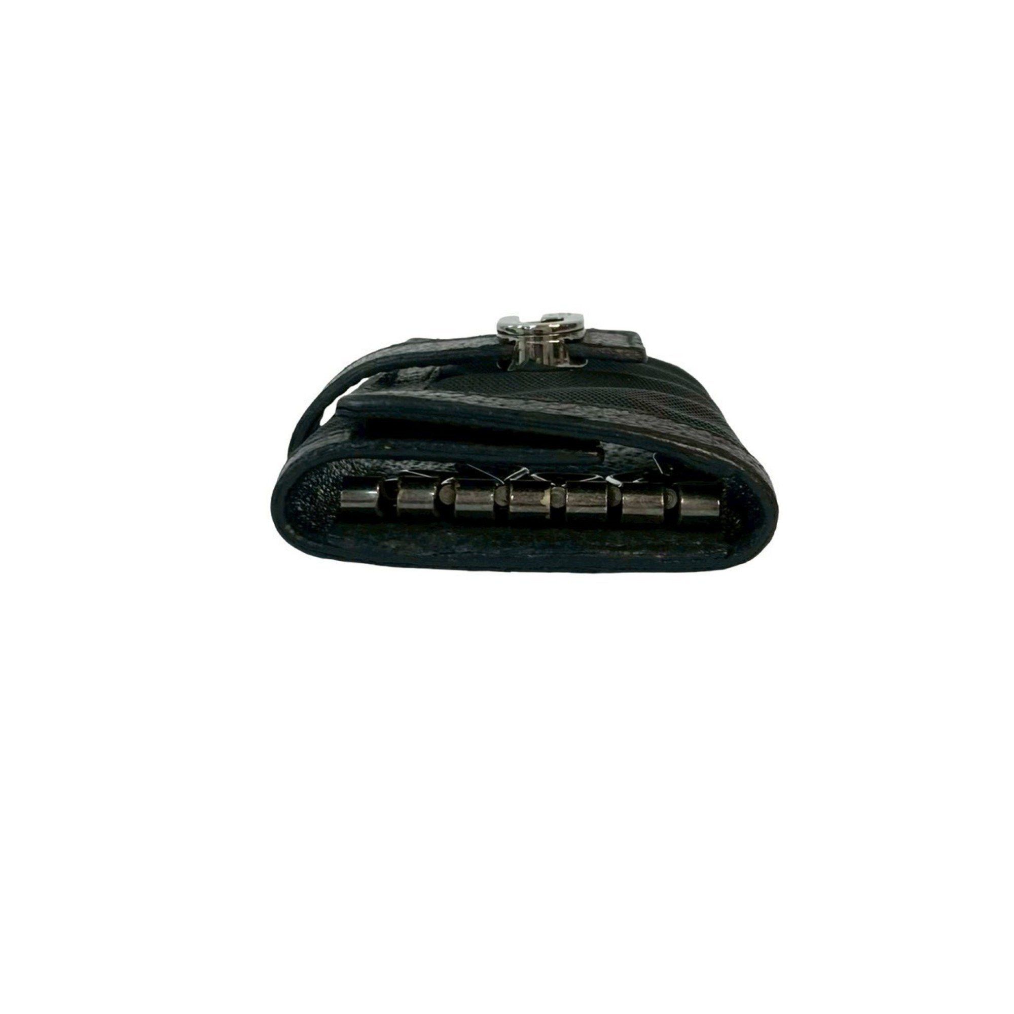 Gucci GUCCI G logo engraved leather and nylon tri-fold key case with holder, black, 34966 Size ONE SIZE - 4 Thumbnail