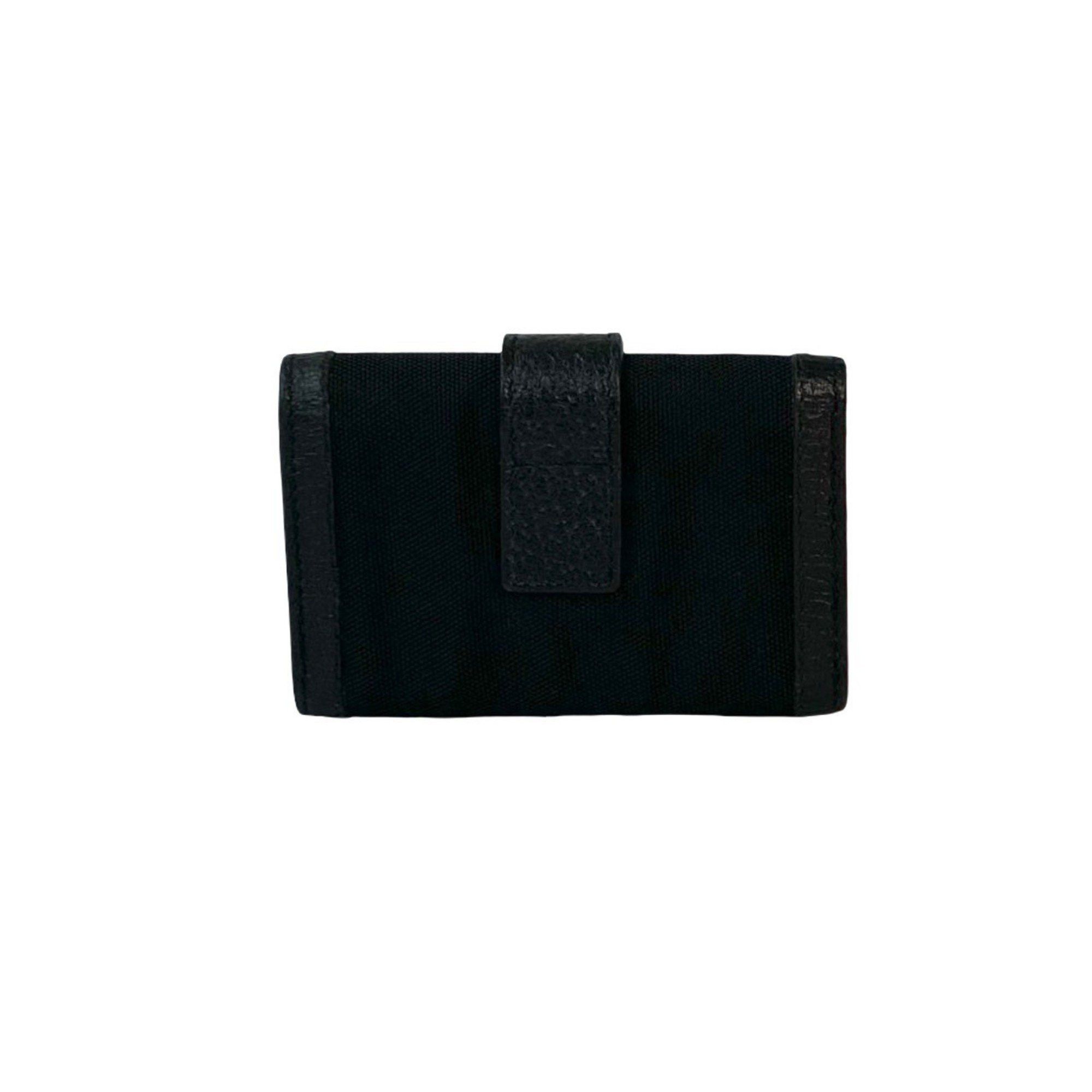 Gucci GUCCI G logo engraved leather and nylon tri-fold key case with holder, black, 34966 Size ONE SIZE - 2 Thumbnail