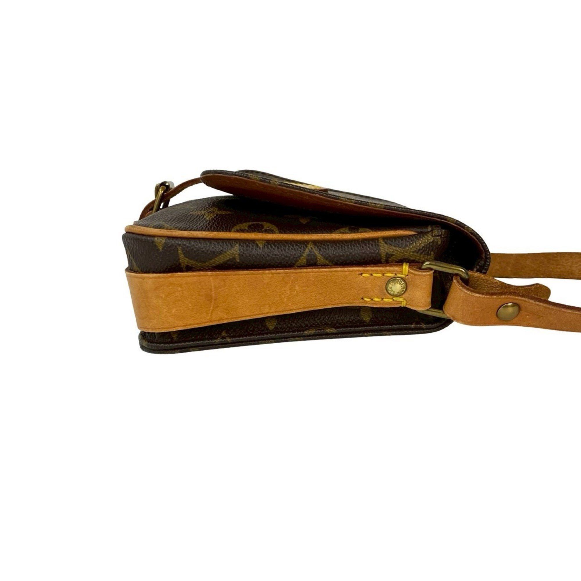 Louis Vuitton LOUIS VUITTON Vintage Catsiere Monogram Leather Shoulder Bag/Pochette Brown 09998 Size ONE SIZE - 6 Thumbnail