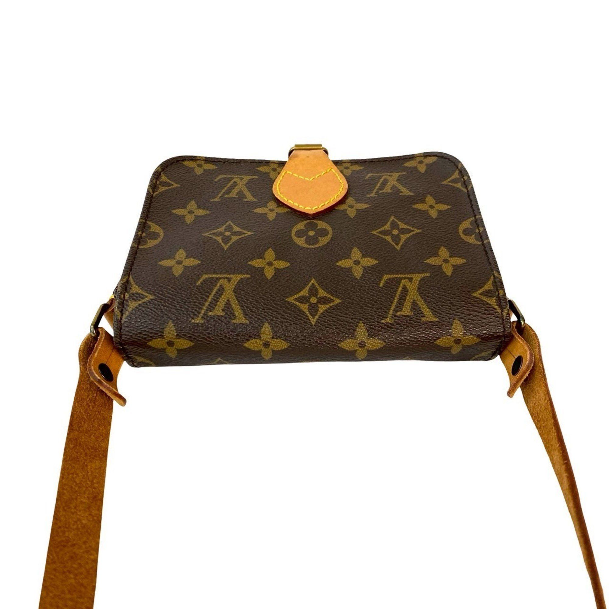 Louis Vuitton LOUIS VUITTON Vintage Catsiere Monogram Leather Shoulder Bag/Pochette Brown 09998 Size ONE SIZE - 4 Thumbnail