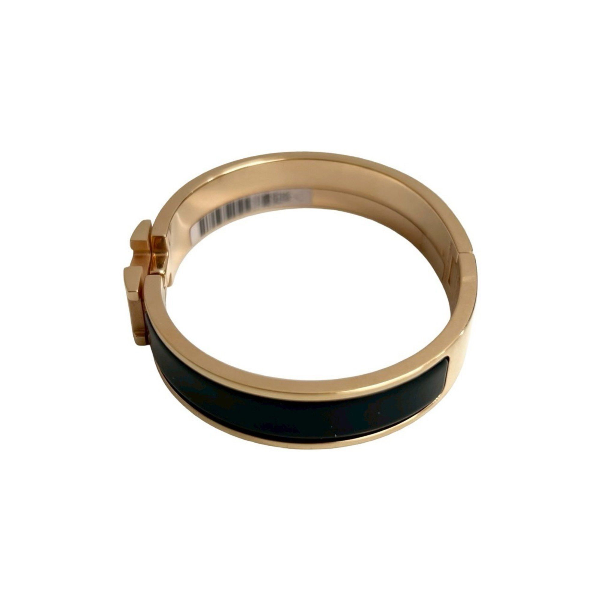 Hermes HERMES Click H Bracelet/Bangle Accessory for Women, Gold/Black, 28150 Size ONE SIZE - 3 Thumbnail