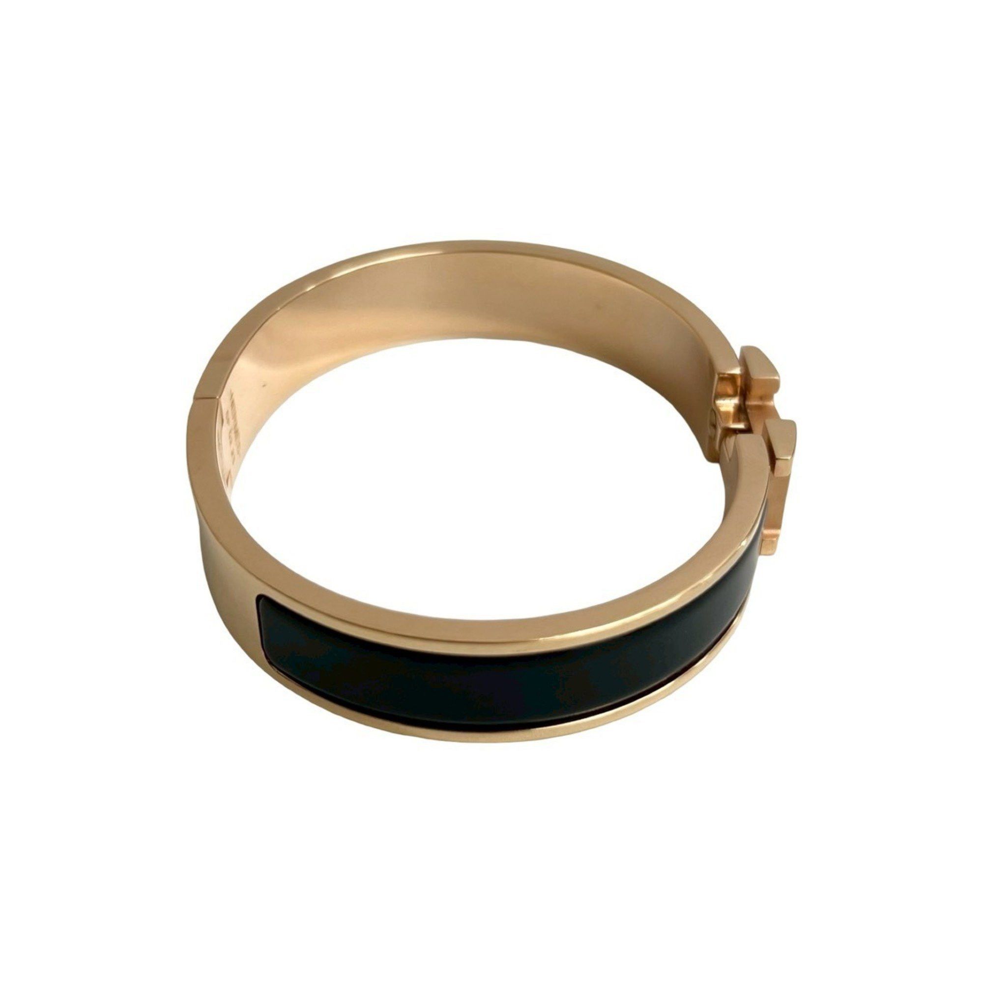 Hermes HERMES Click H Bracelet/Bangle Accessory for Women, Gold/Black, 28150 Size ONE SIZE - 4 Thumbnail