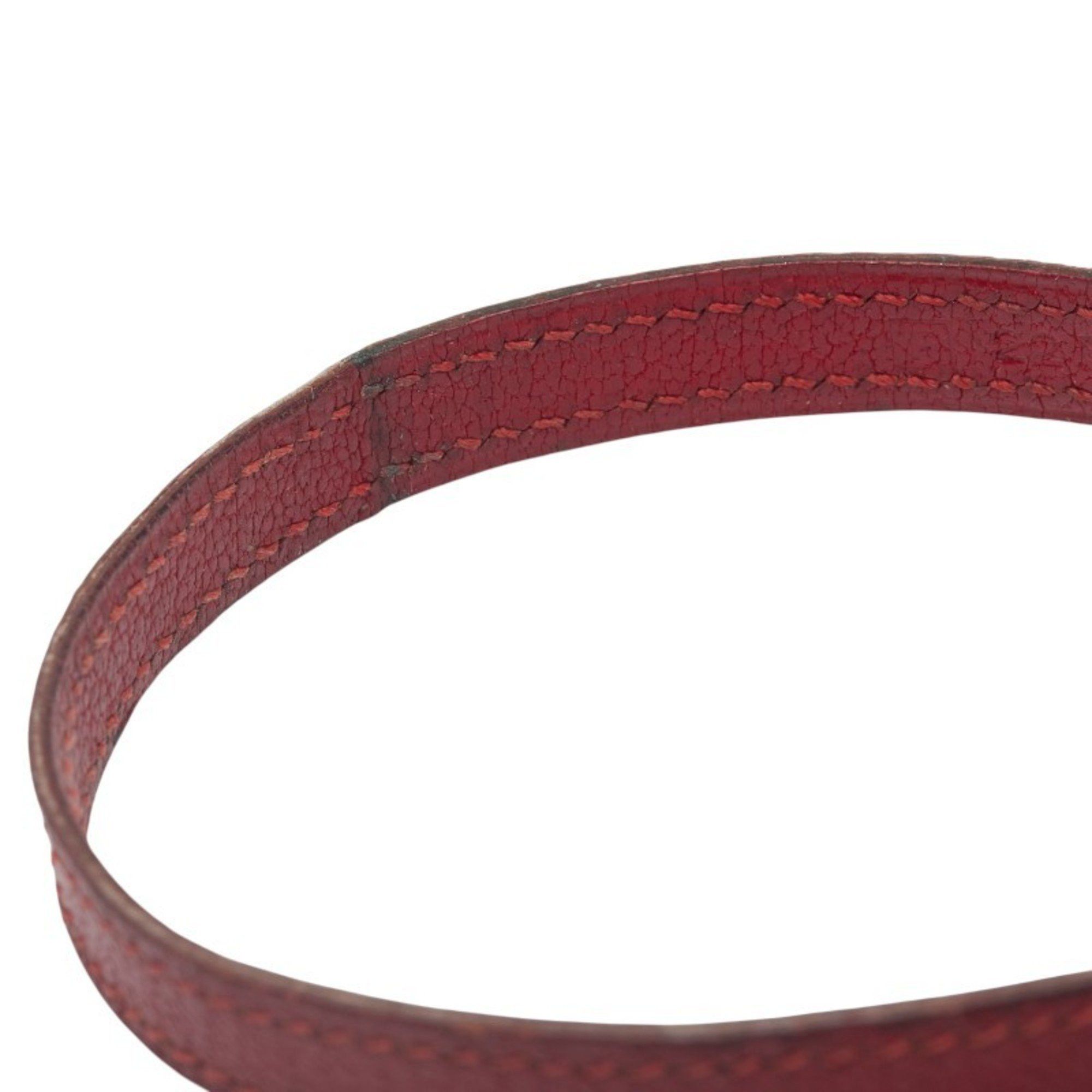 Hermes Hermes Puspus Bangle Red Leather Women's HERMES Size ONE SIZE - 4 Thumbnail