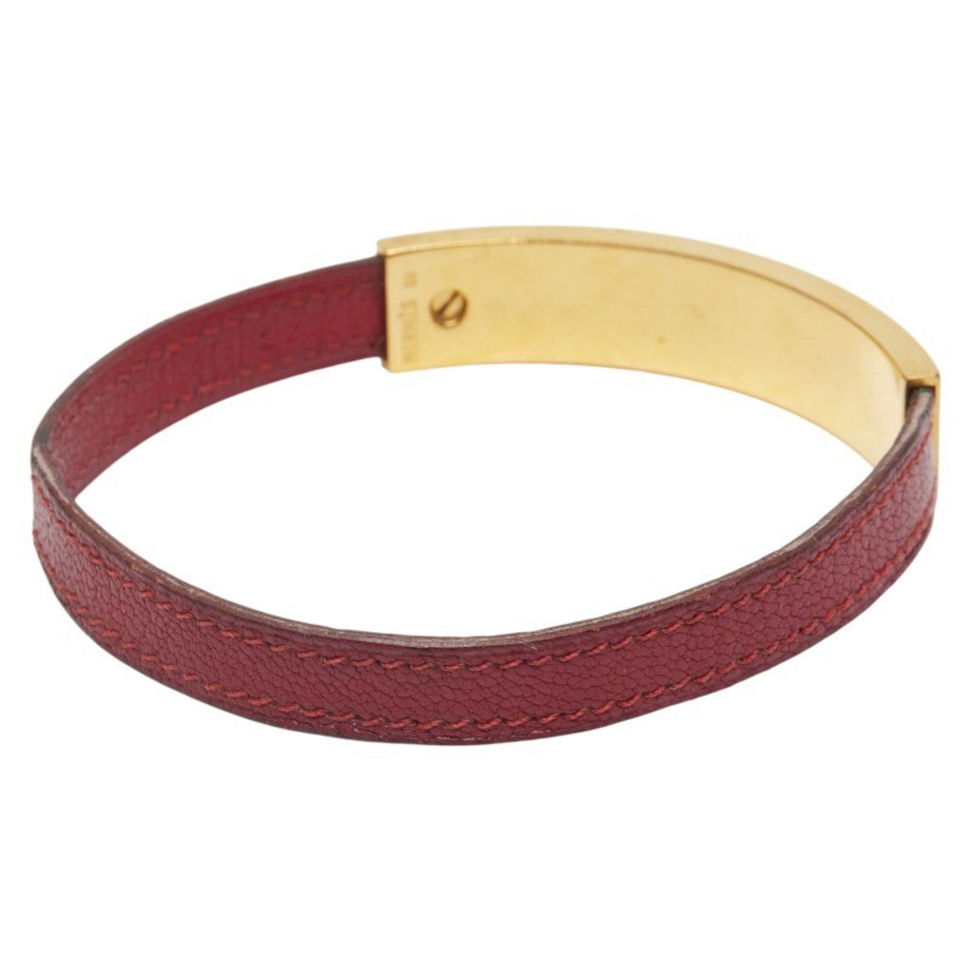 Hermes Hermes Puspus Bangle Red Leather Women's HERMES Size ONE SIZE - 2 Thumbnail