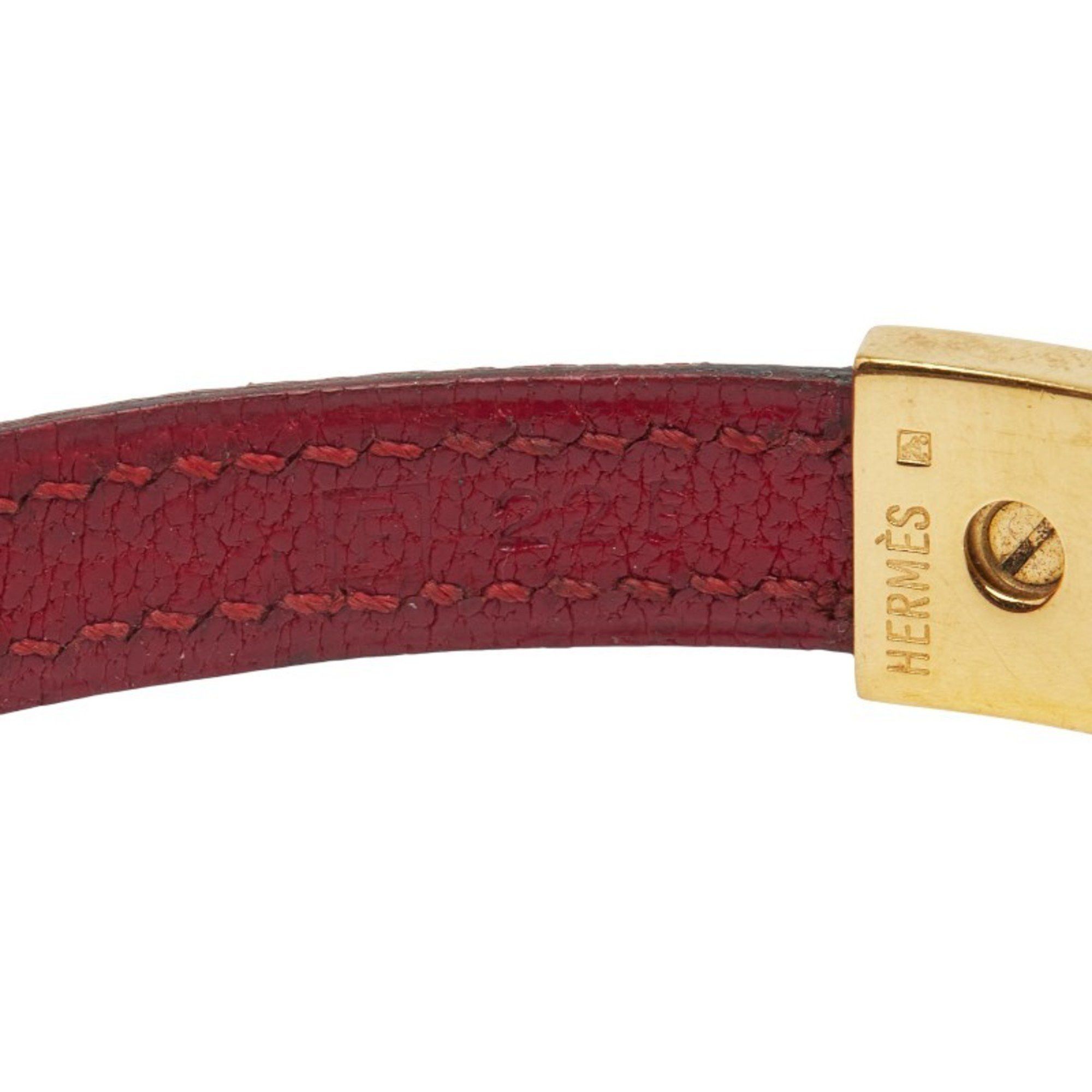 Hermes Hermes Puspus Bangle Red Leather Women's HERMES Size ONE SIZE - 6 Thumbnail