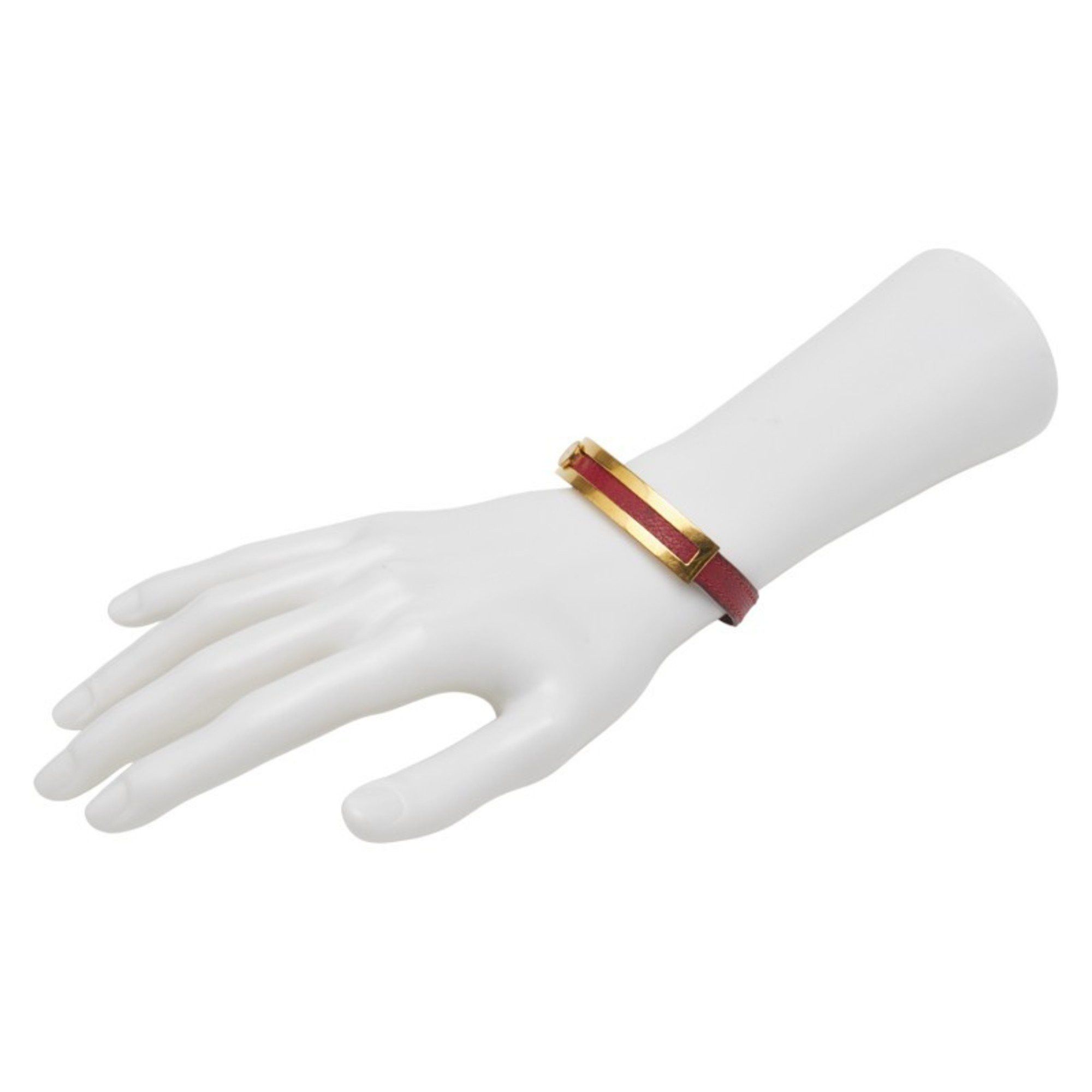 Hermes Hermes Puspus Bangle Red Leather Women's HERMES Size ONE SIZE - 8 Thumbnail