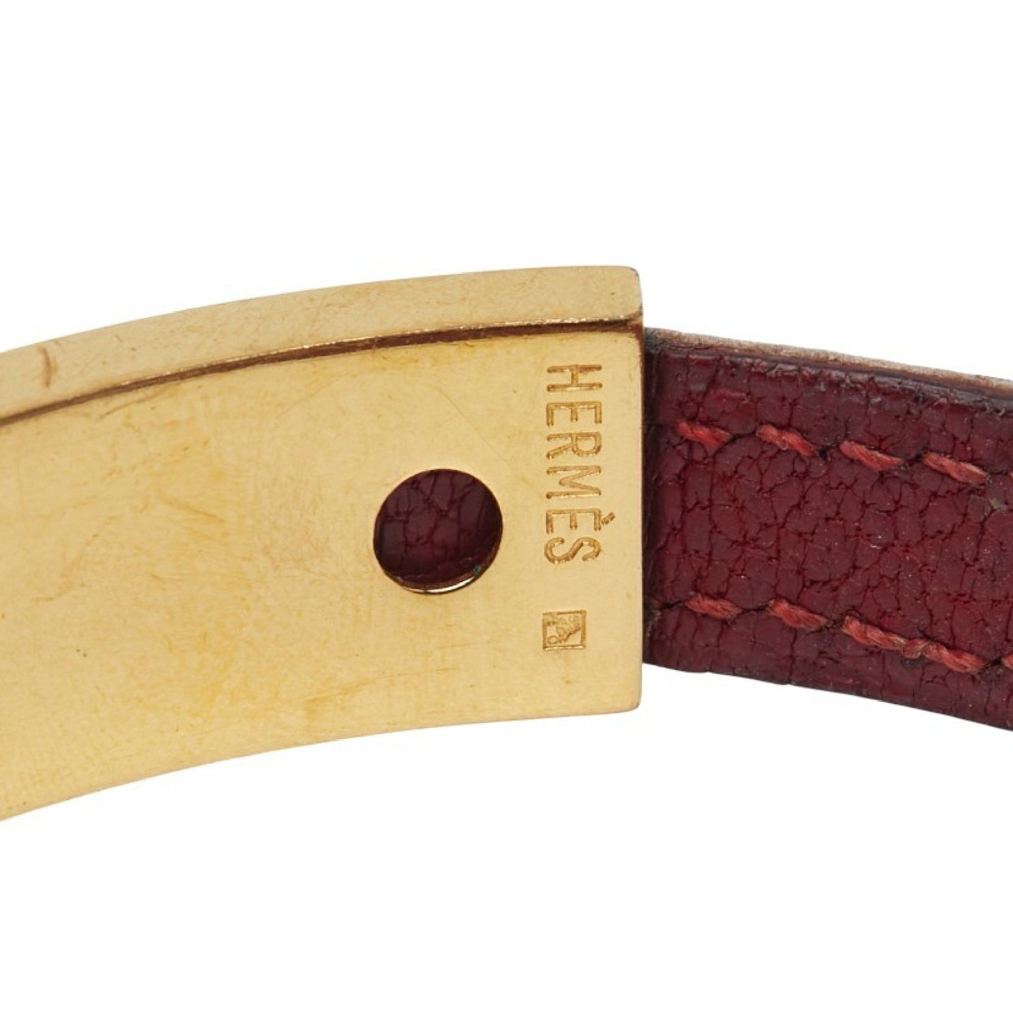Hermes Hermes Puspus Bangle Red Leather Women's HERMES Size ONE SIZE - 5 Thumbnail