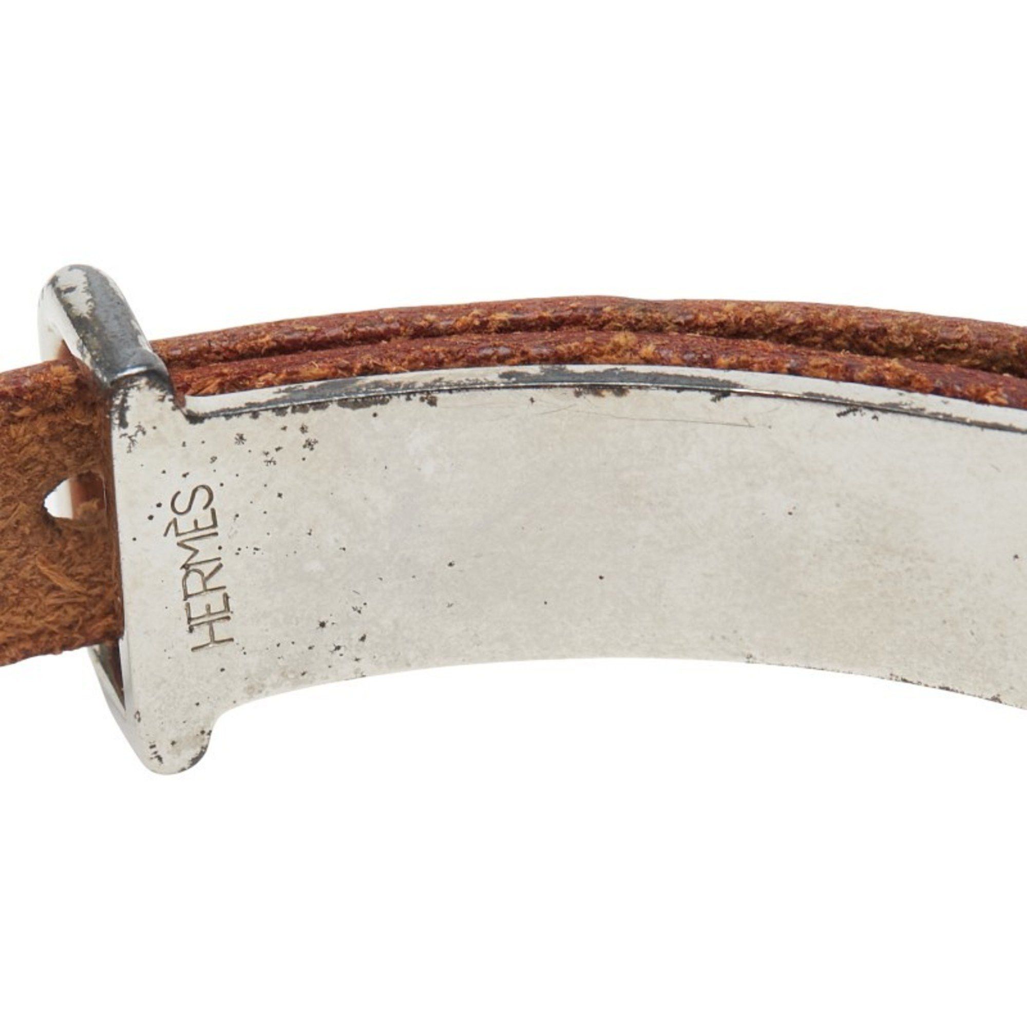 Hermes Hermès Api II Bracelet, Brown, Silver Hardware, Leather, Metal, Women's, HERMES Size ONE SIZE - 4 Thumbnail