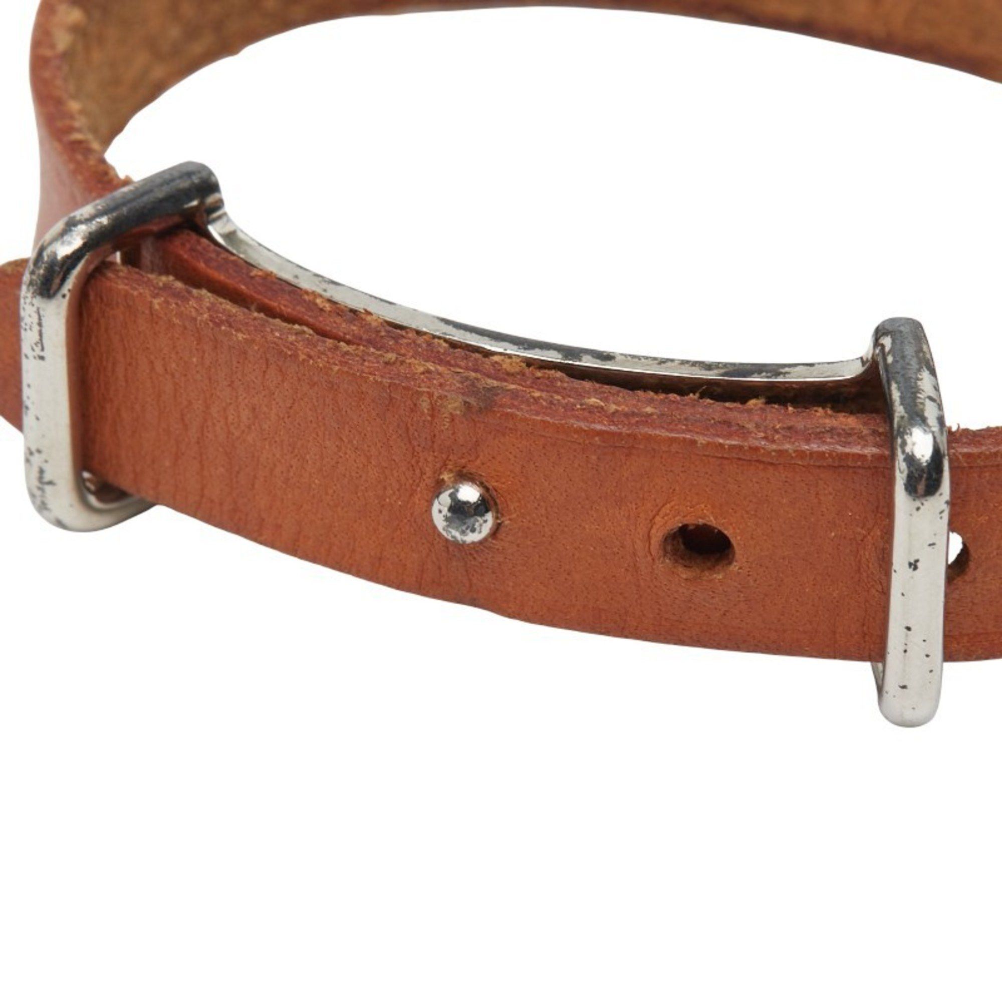 Hermes Hermès Api II Bracelet, Brown, Silver Hardware, Leather, Metal, Women's, HERMES Size ONE SIZE - 3 Thumbnail